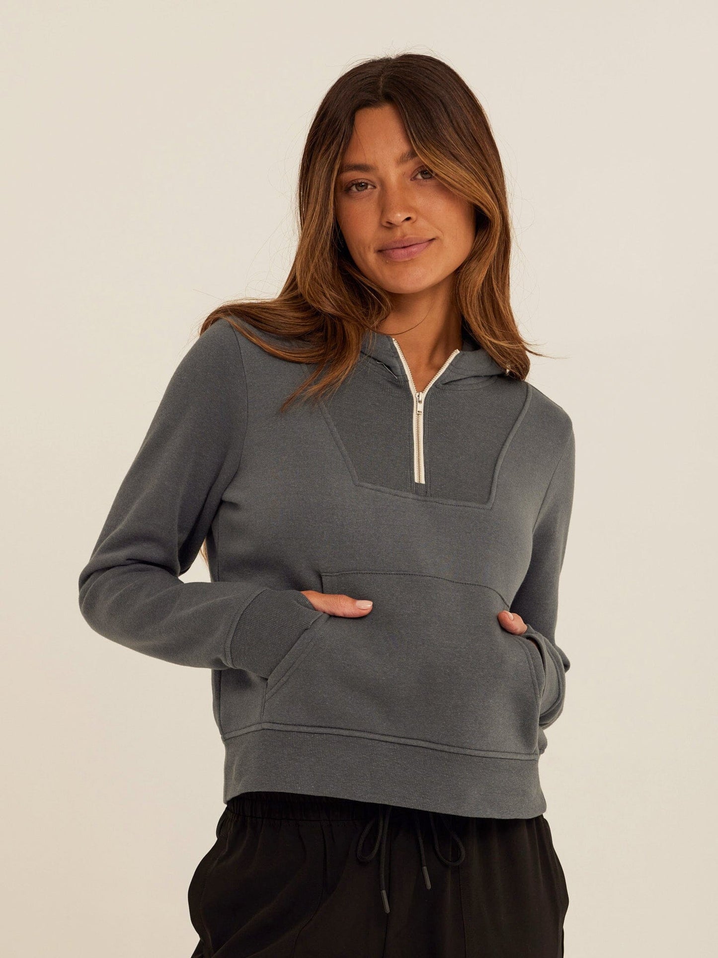 Tyra Triblend Fleece Quarter Zip Hoodie