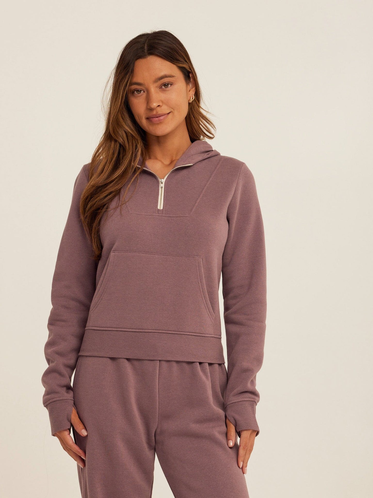 Tyra Triblend Fleece Quarter Zip Hoodie