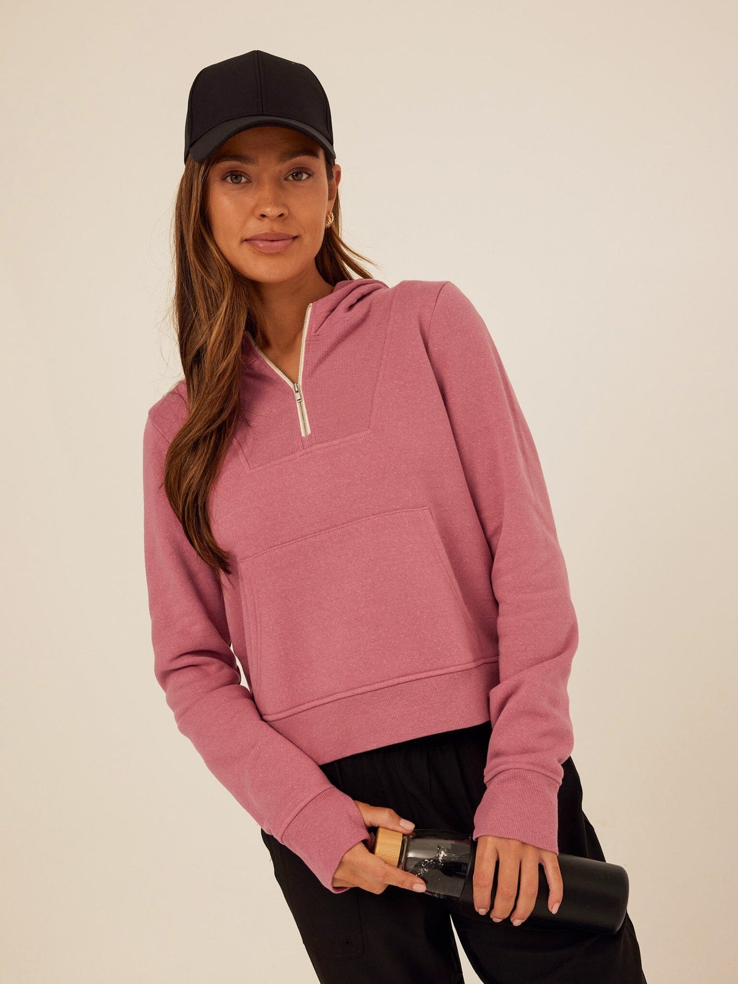 Tyra Triblend Fleece Quarter Zip Hoodie