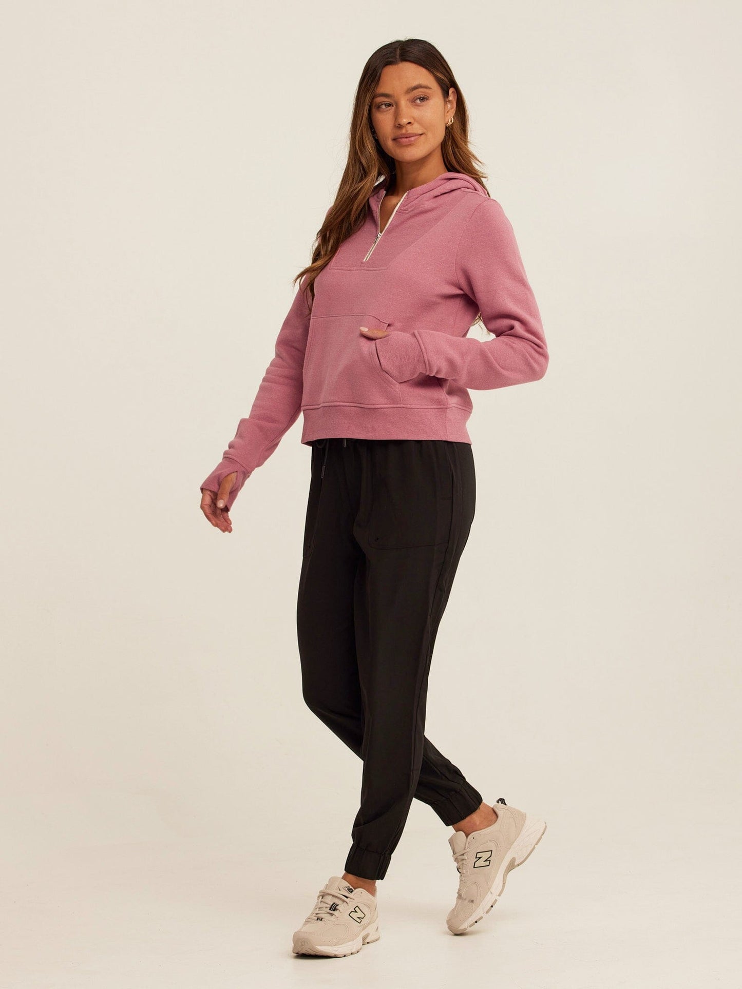 Tyra Triblend Fleece Quarter Zip Hoodie