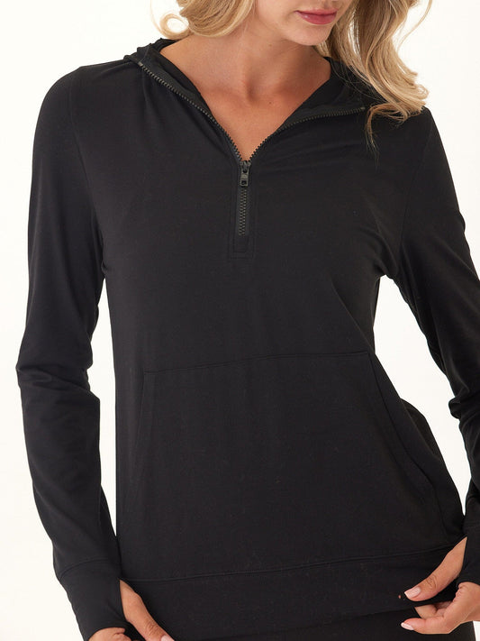 Gretchen Quarter Zip Luxe Jersey Hoodie