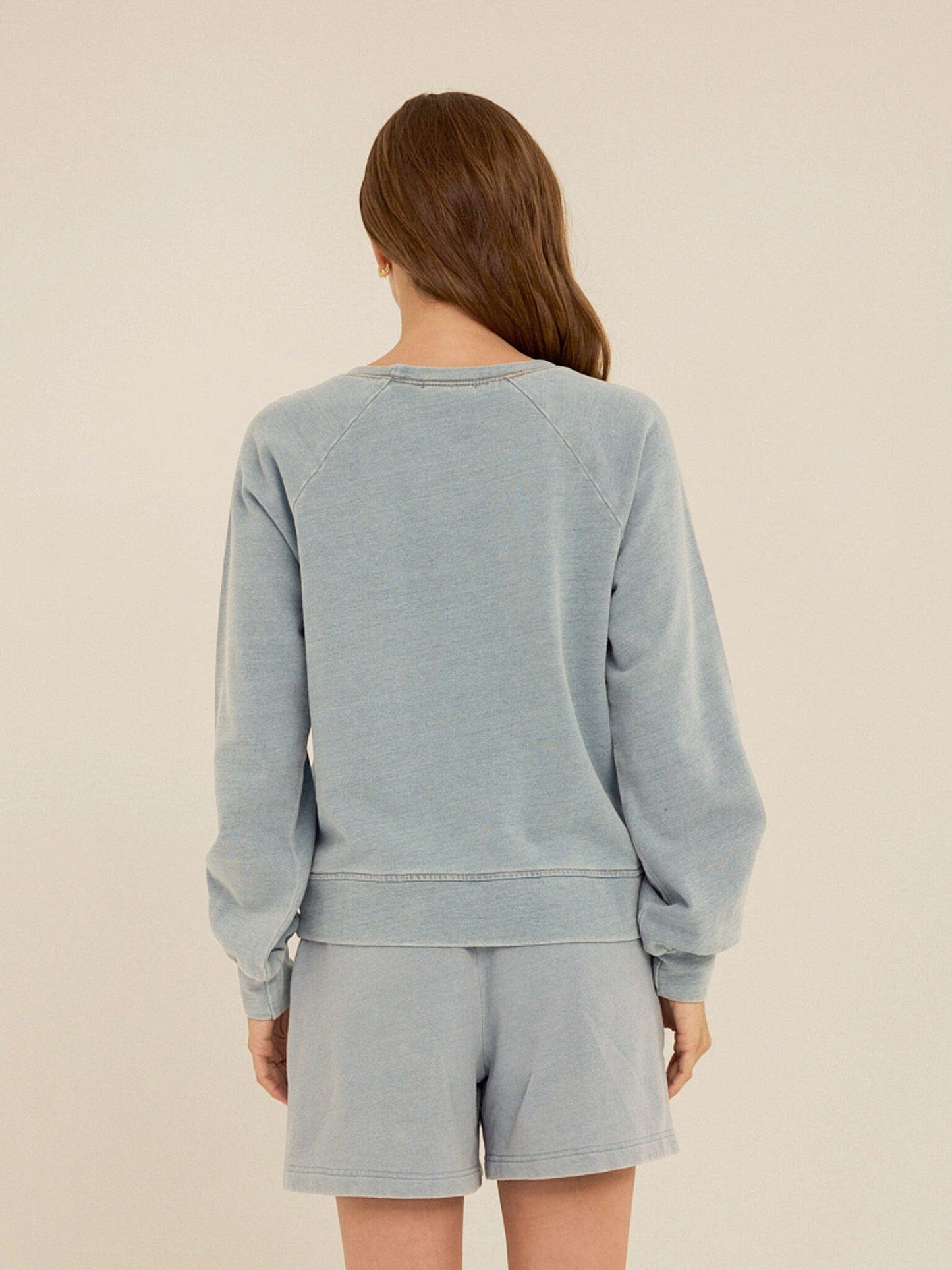 Mabel Denim Terry Raglan Pullover