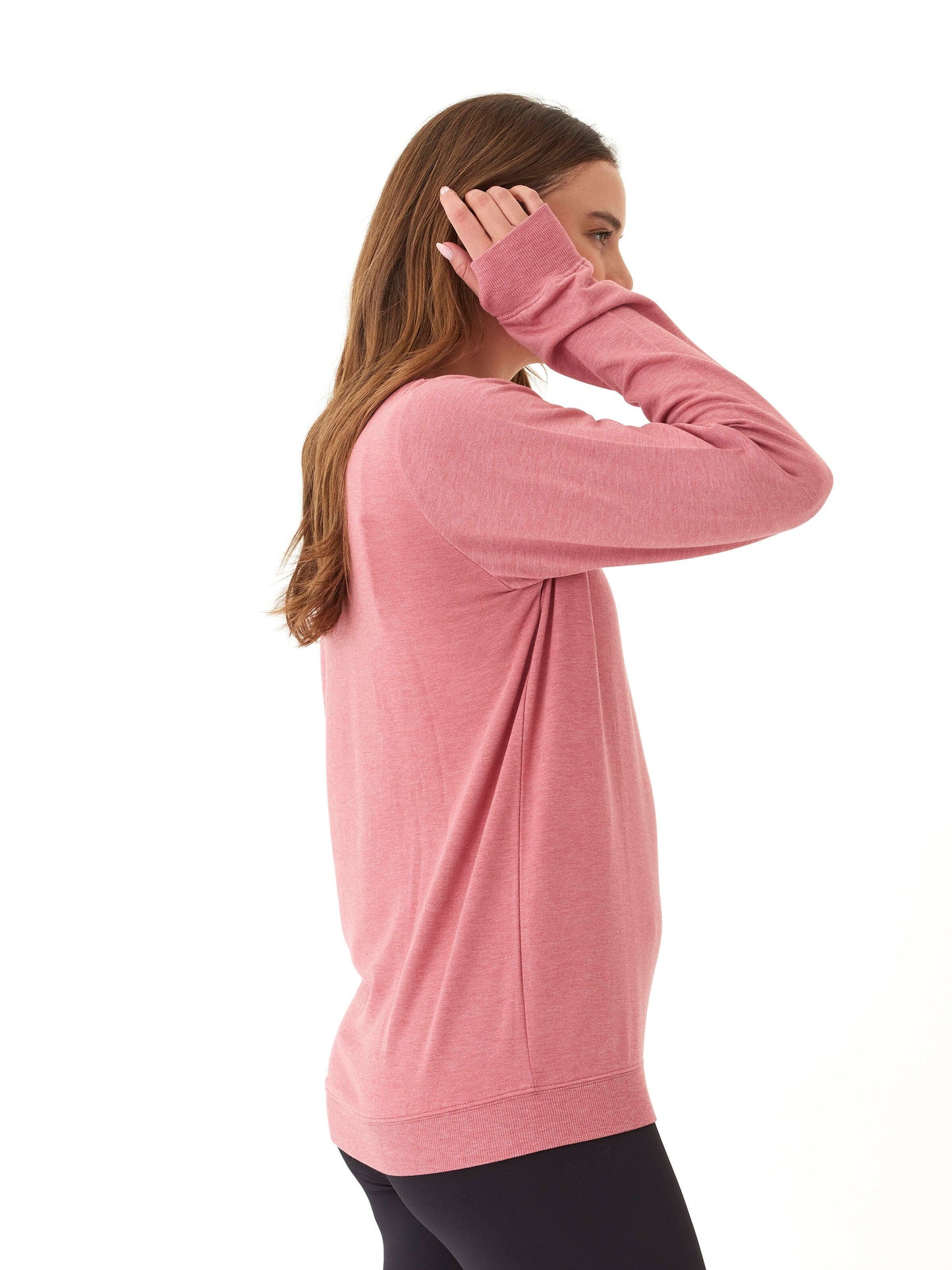 Edwina Feather Fleece V-Neck Sweatshirt