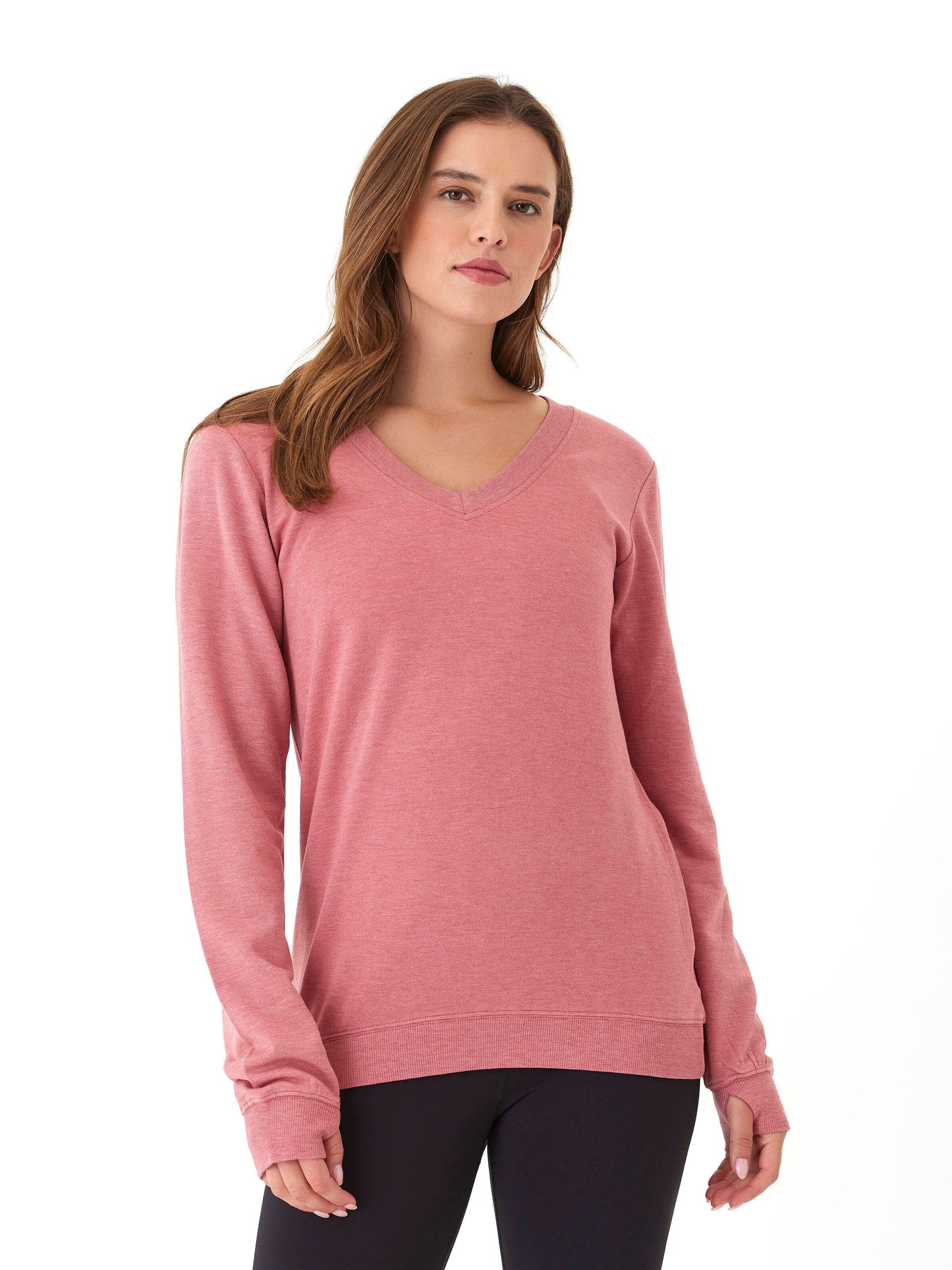 Edwina Feather Fleece V-Neck Sweatshirt