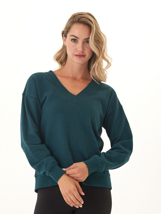 Elisha Triblend Fleece V-Neck Pullover