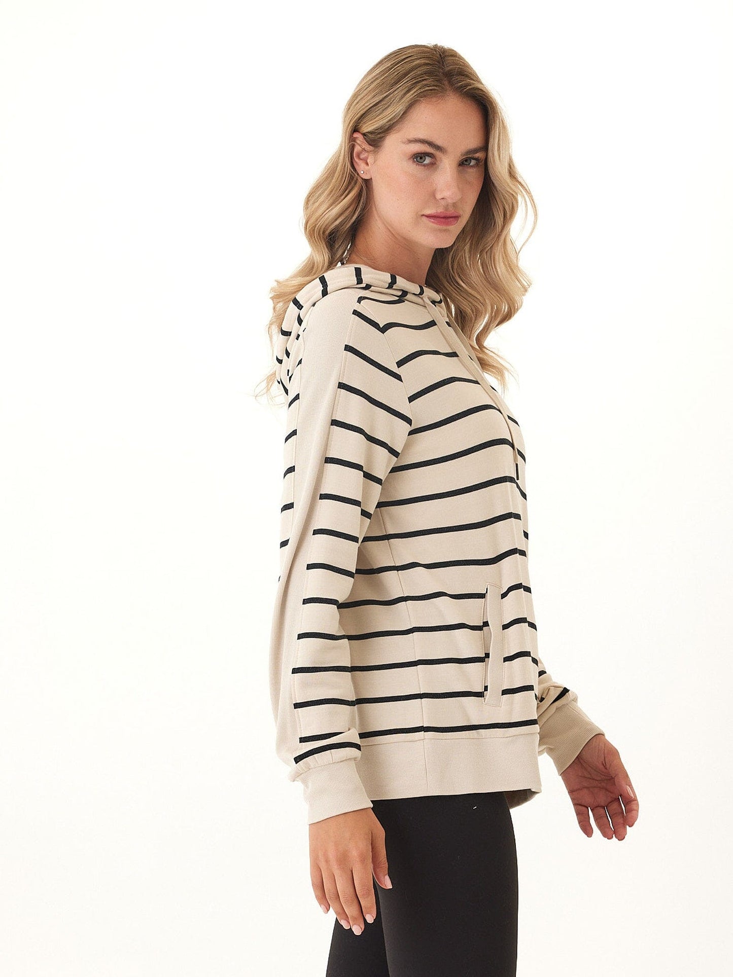 Romi Feather Fleece Rib Mix Hoodie