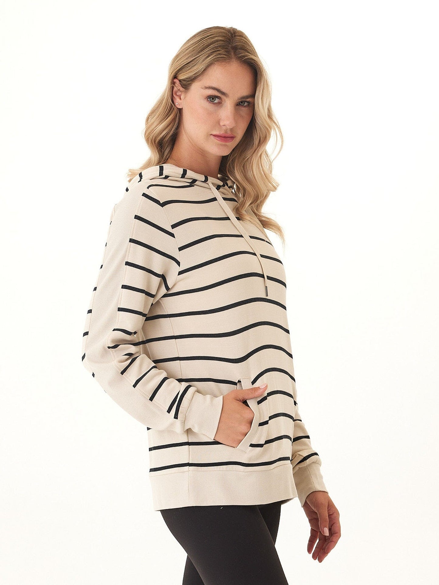Romi Feather Fleece Rib Mix Hoodie