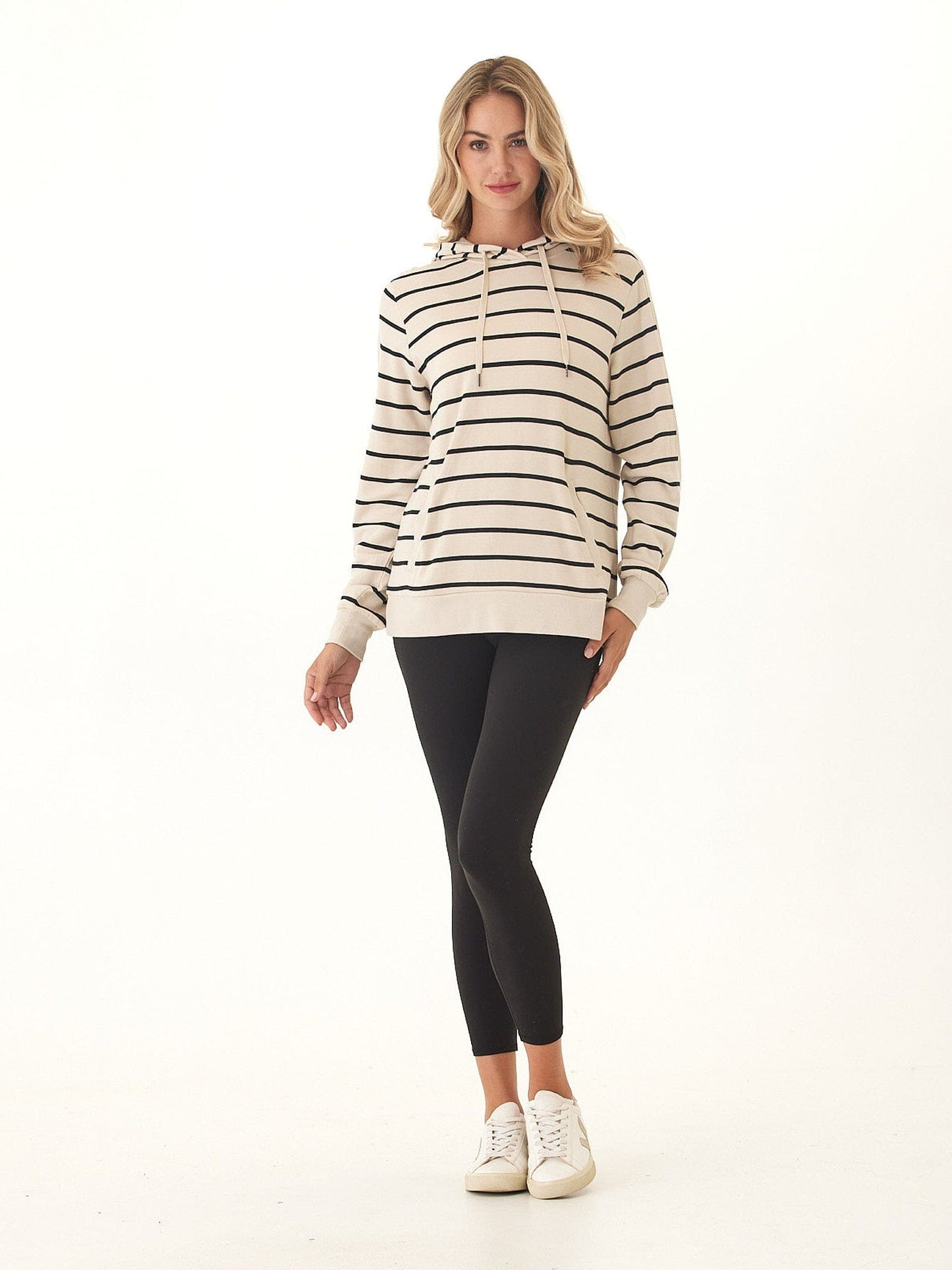 Romi Feather Fleece Rib Mix Hoodie