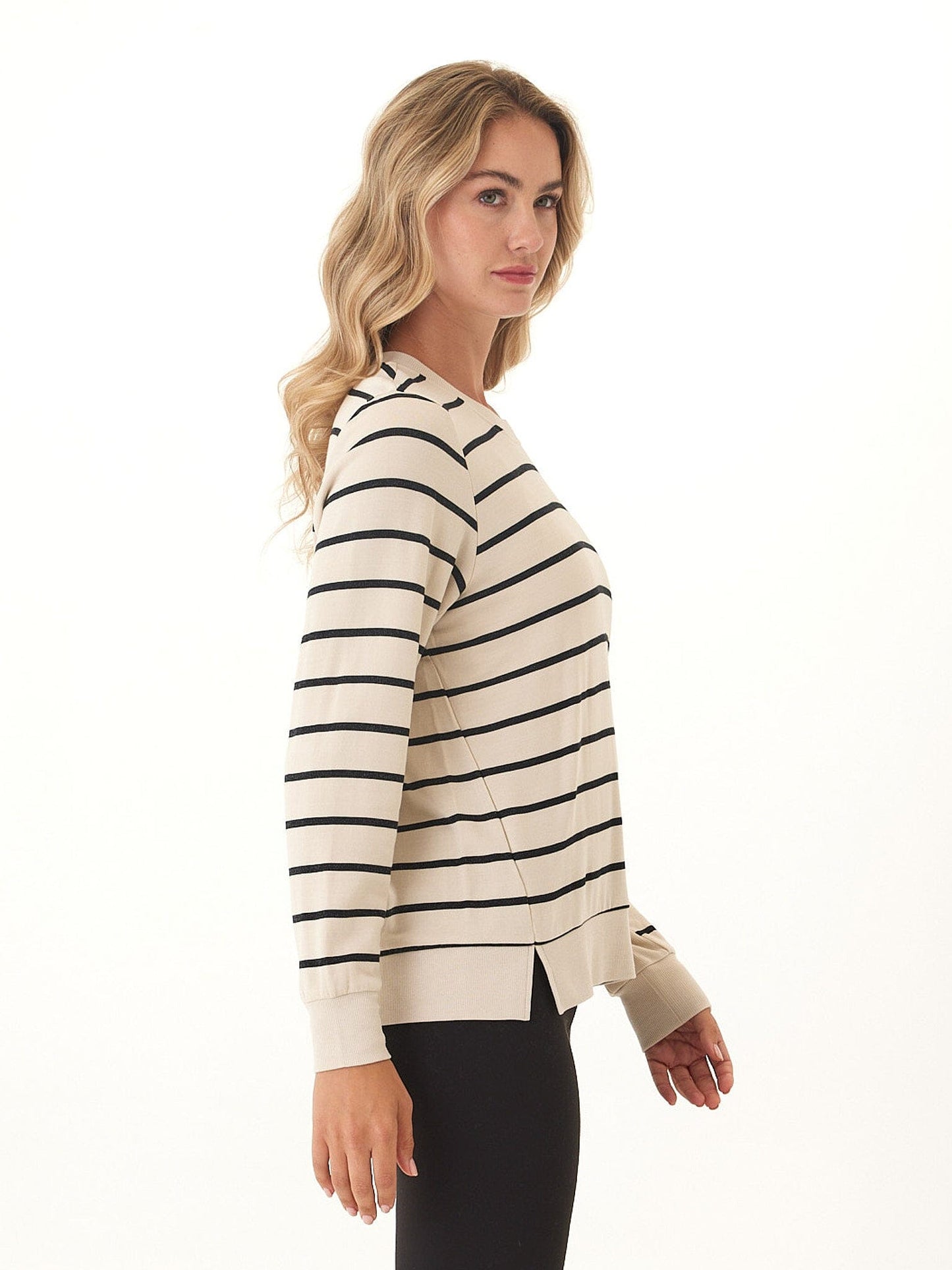 Quincy  Feather Fleece Rib Mix Pullover