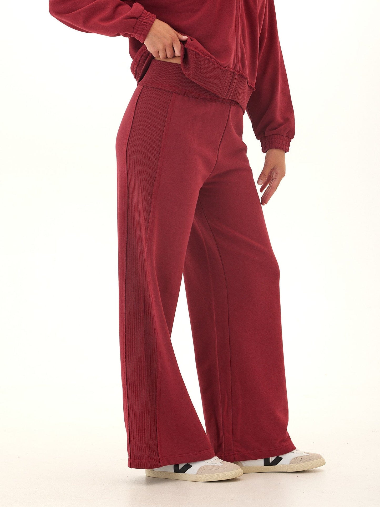 Elexis French Terry Rib Mix Wide Leg Pant