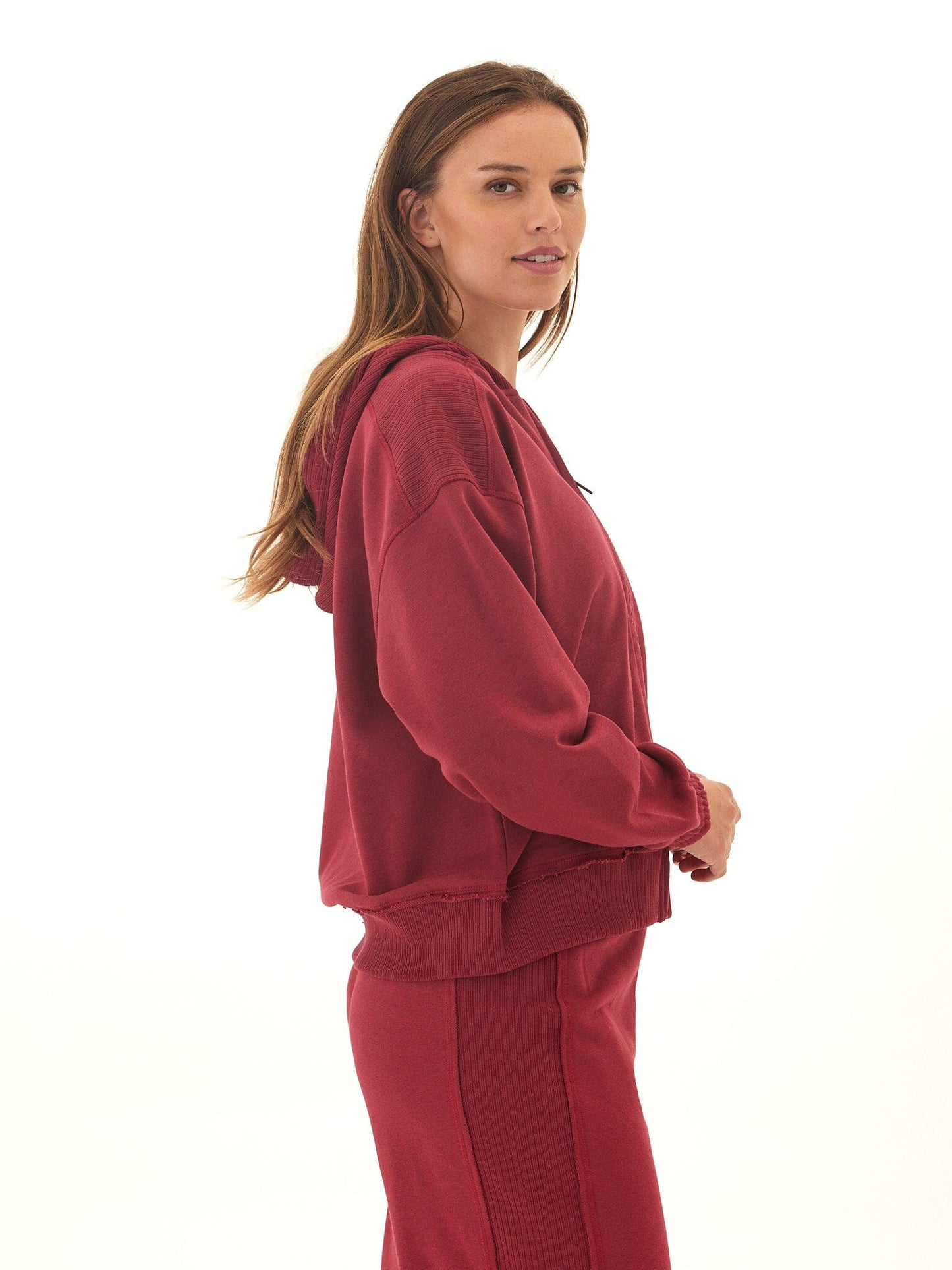 Starla French Terry Rib Mix Zip Hoodie