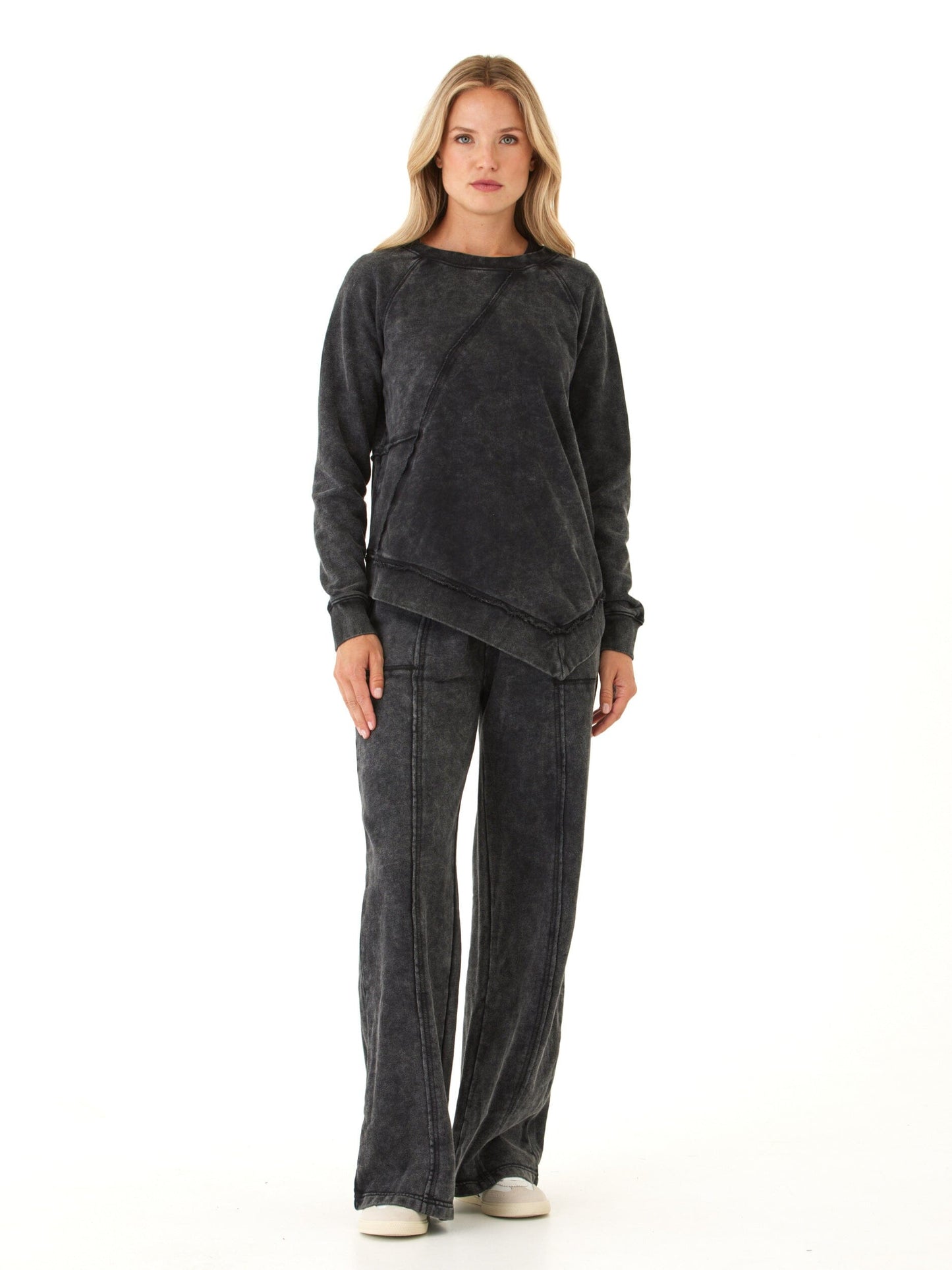 Hester Mineral Wash Terry Wide Leg Pant