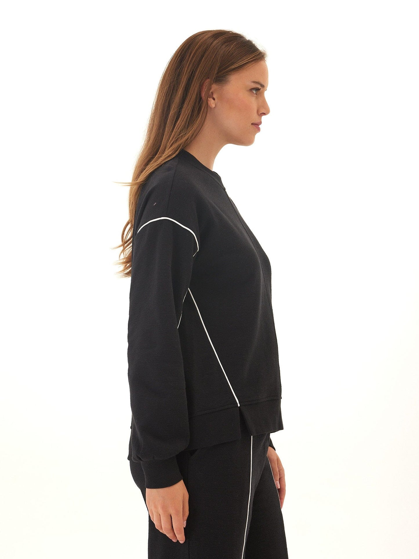 Kiesha Slub Terry Piping Detail Pullover