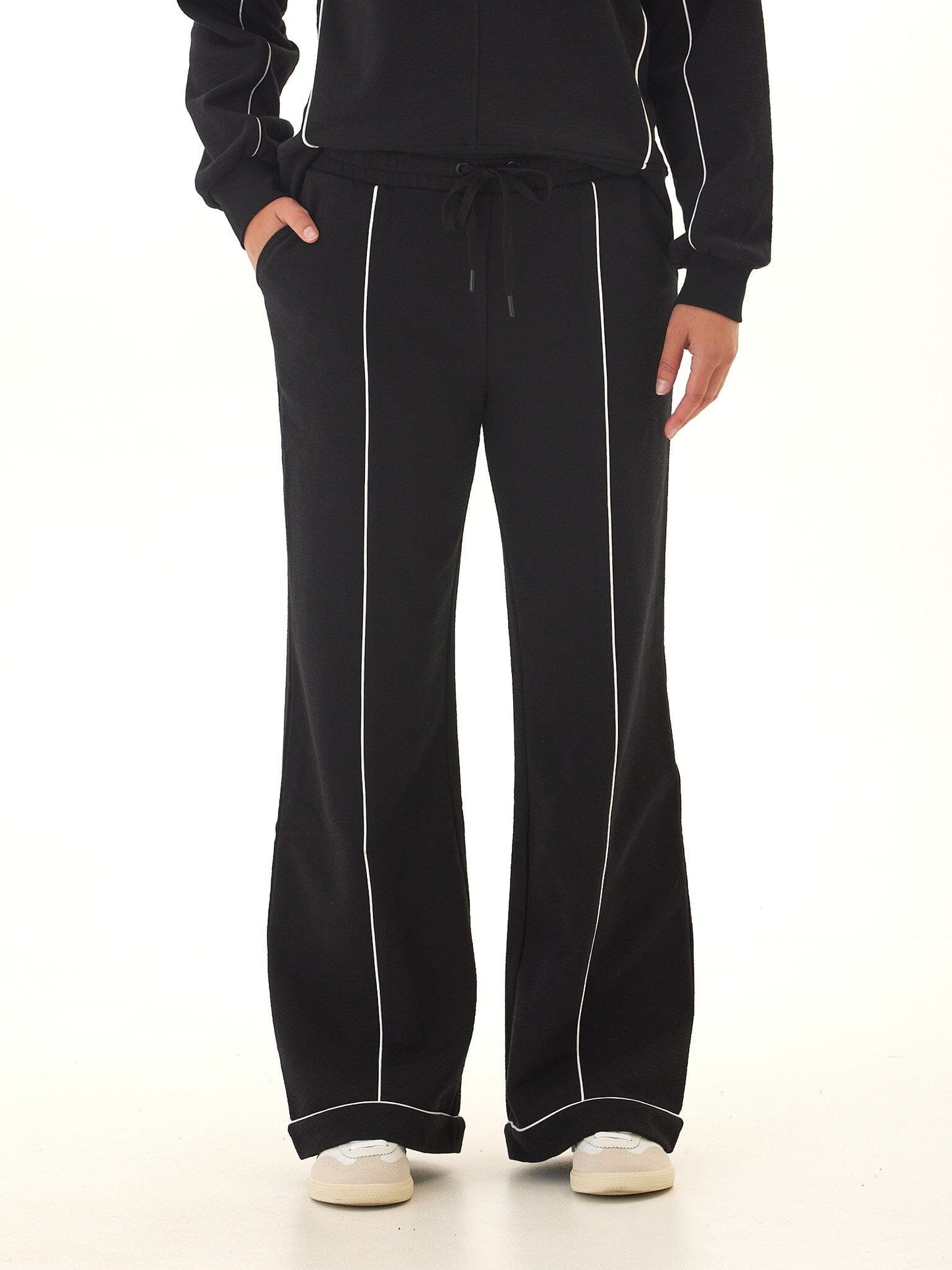 Milly Slub Terry Piping Detail Boot Cut Pant