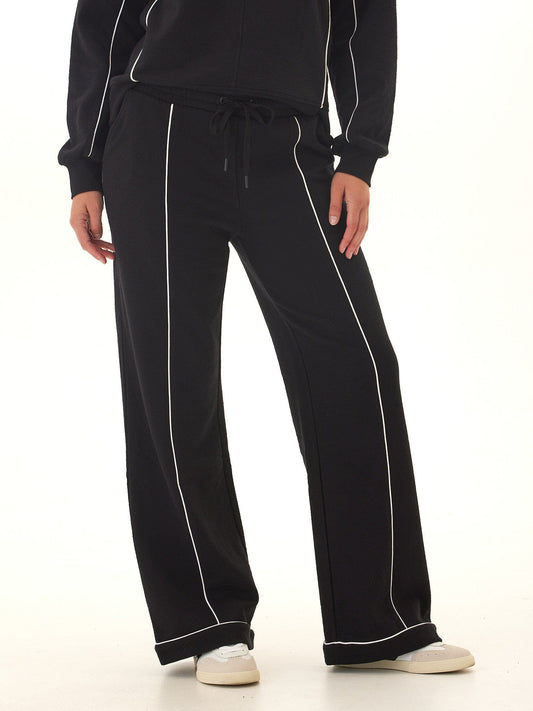 Milly Slub Terry Piping Detail Boot Cut Pant