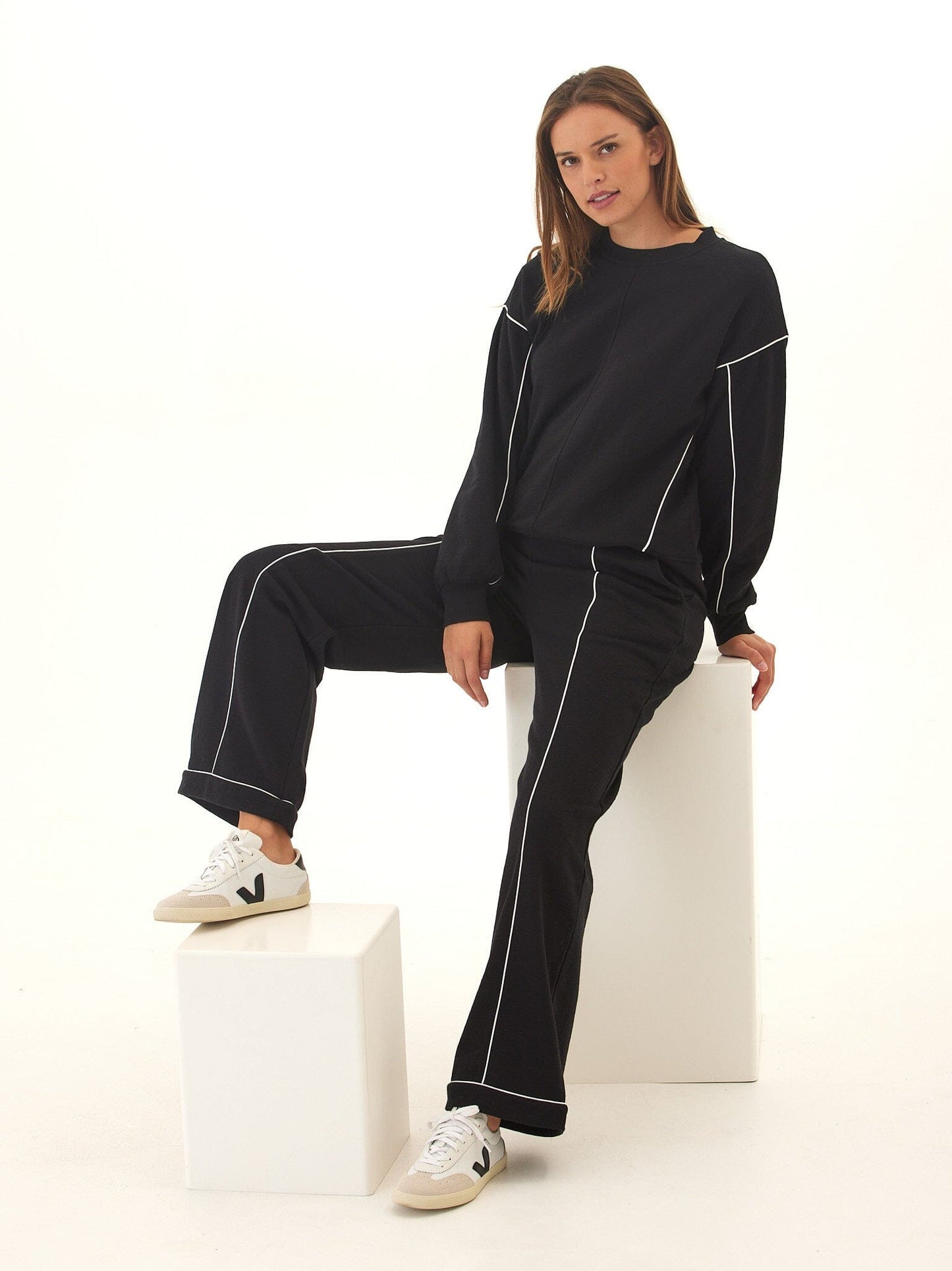 Kiesha Slub Terry Piping Detail Pullover