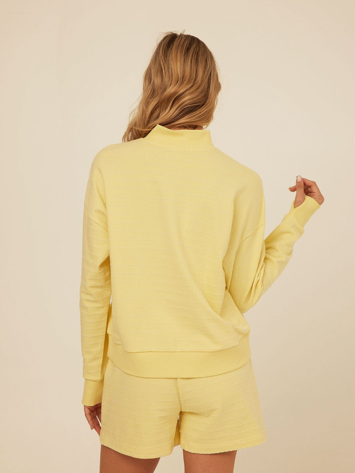 Kindra Dot Embroidered Terry Pullover
