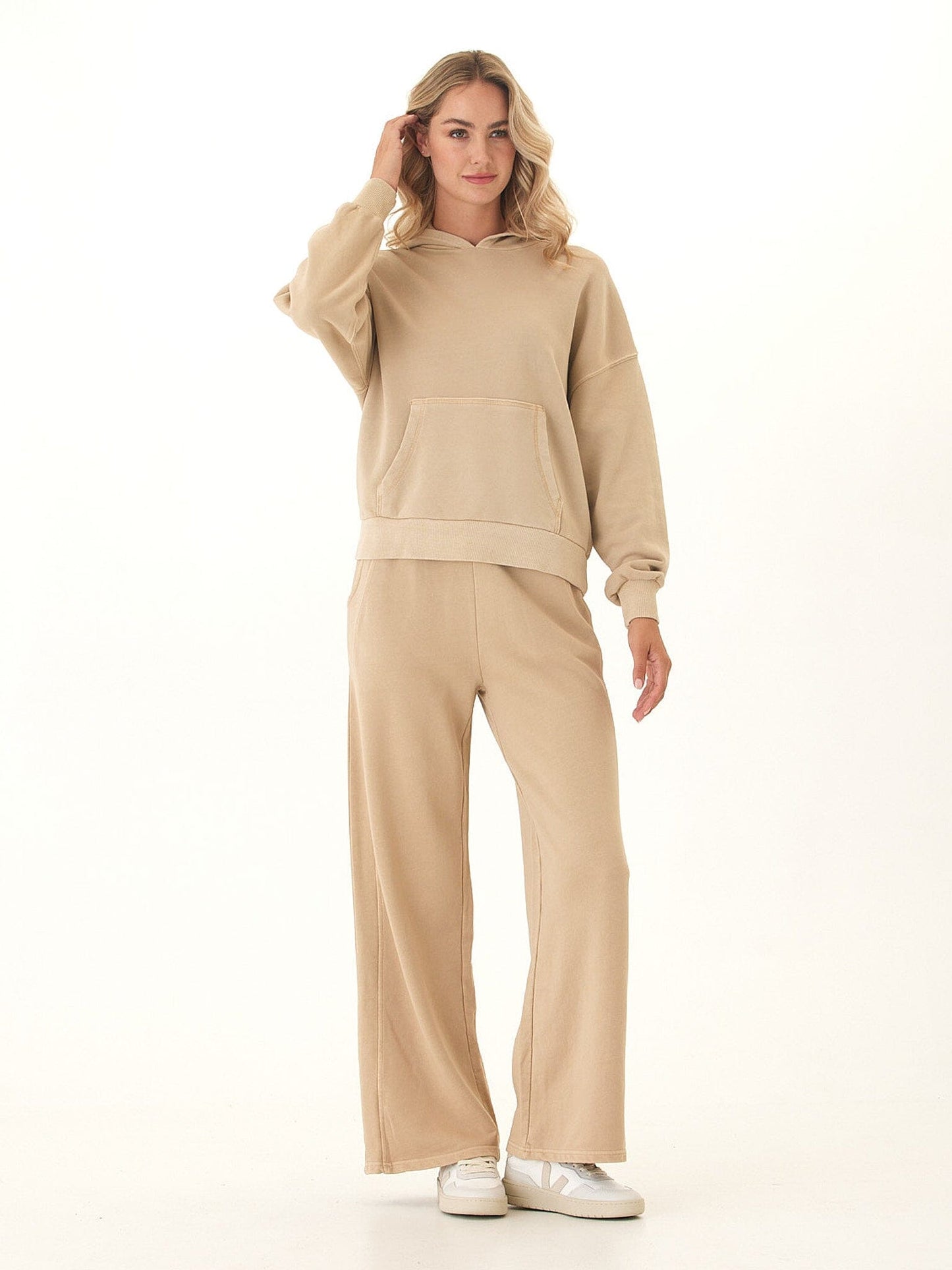 Esmeralda Mineral Wash Cotton Terry Wide Leg Pant