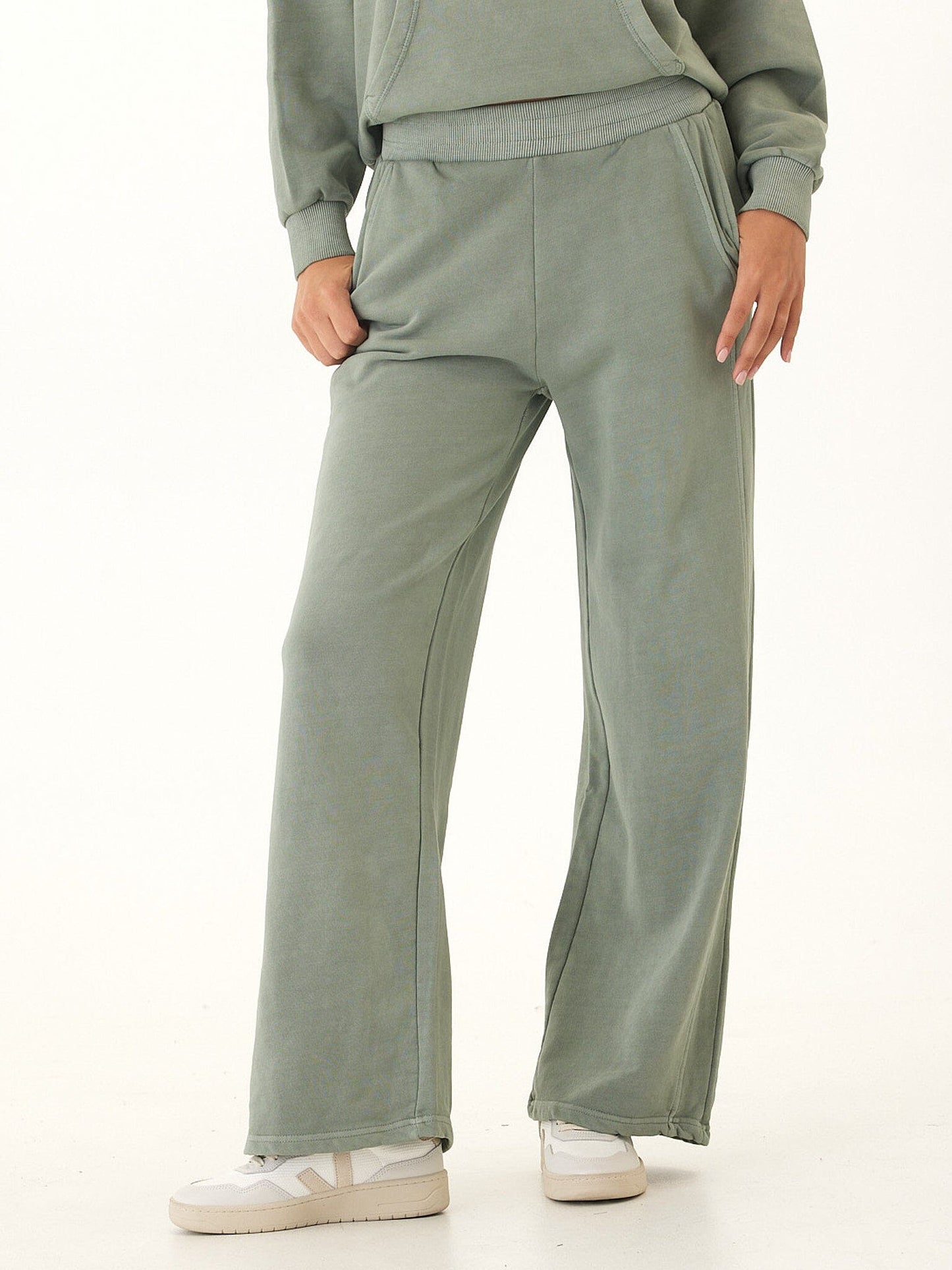 Esmeralda Mineral Wash Cotton Terry Wide Leg Pant