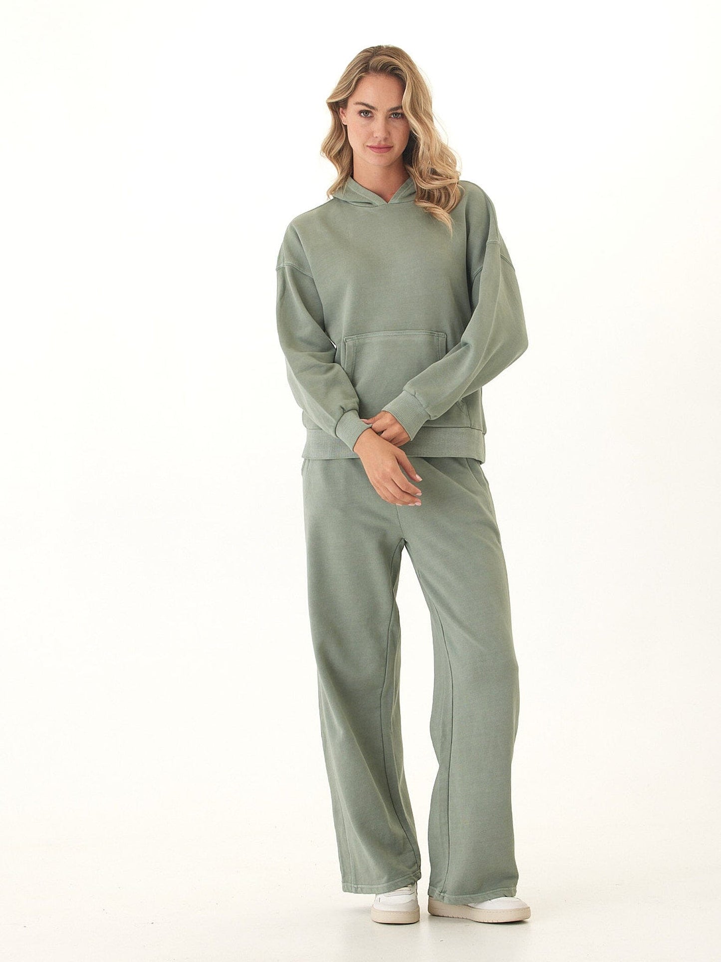 Esmeralda Mineral Wash Cotton Terry Wide Leg Pant