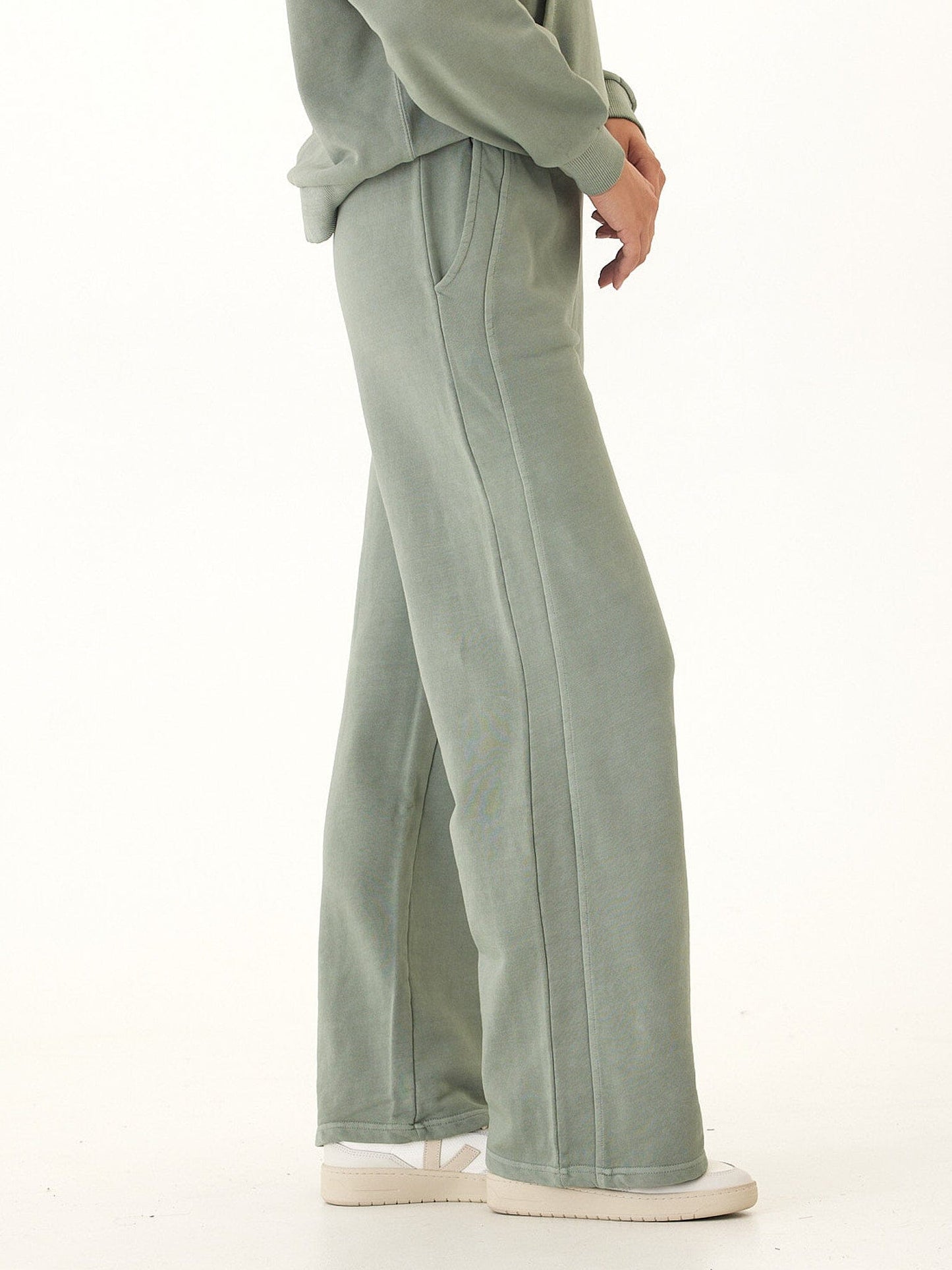 Esmeralda Mineral Wash Cotton Terry Wide Leg Pant