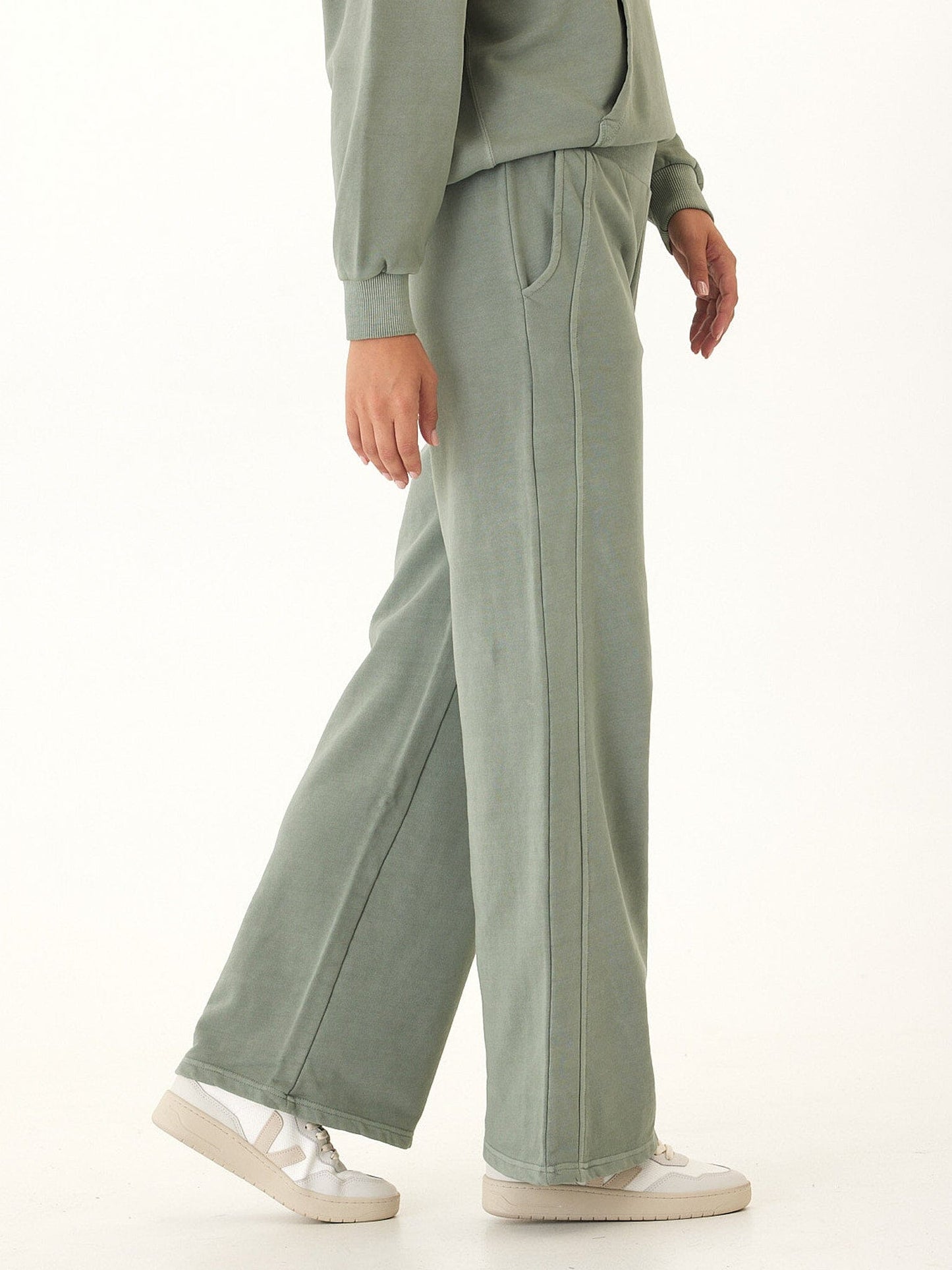 Esmeralda Mineral Wash Cotton Terry Wide Leg Pant