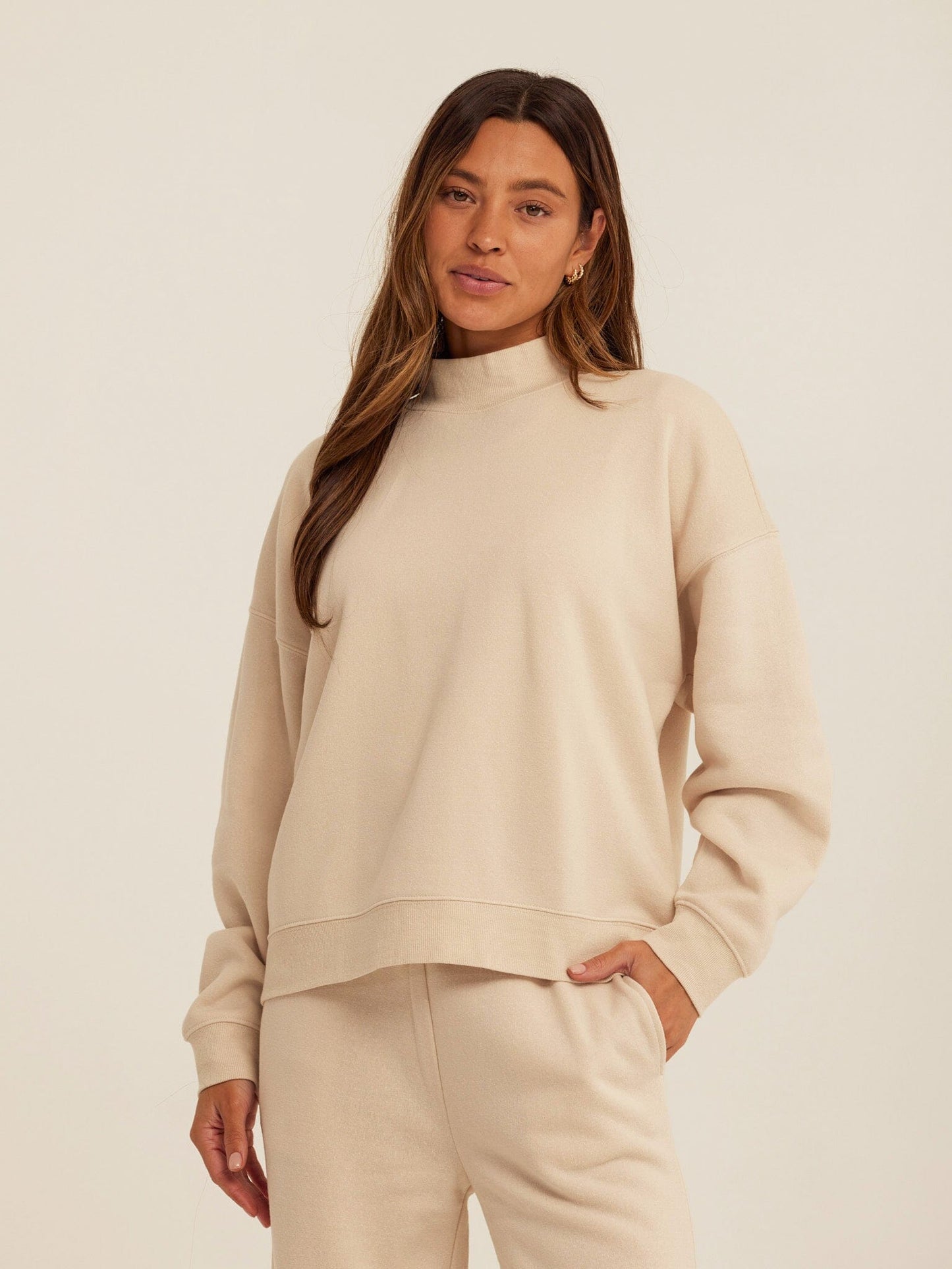 Karlie Triblend Fleece Mock Neck Pullover