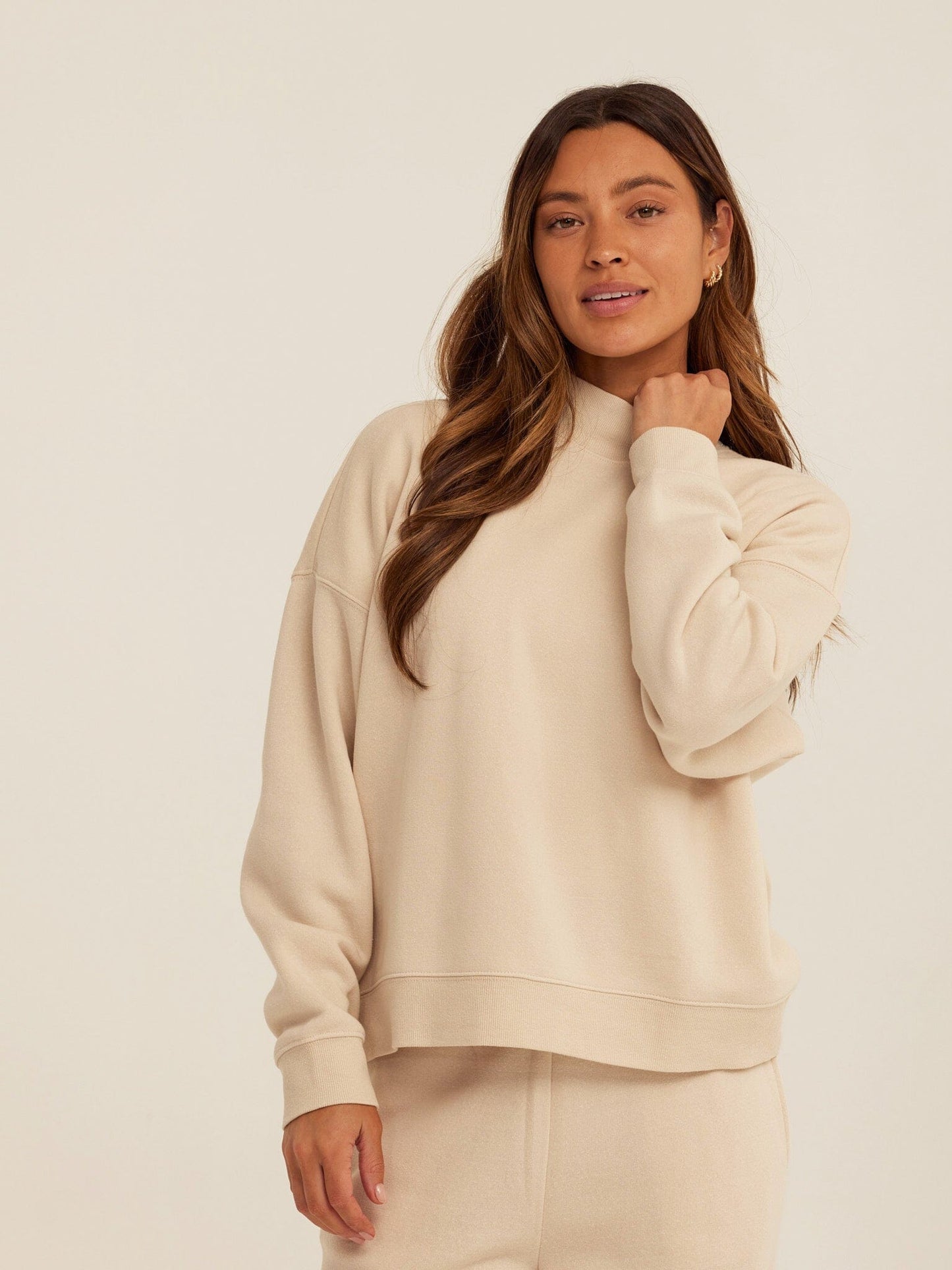 Karlie Triblend Fleece Mock Neck Pullover