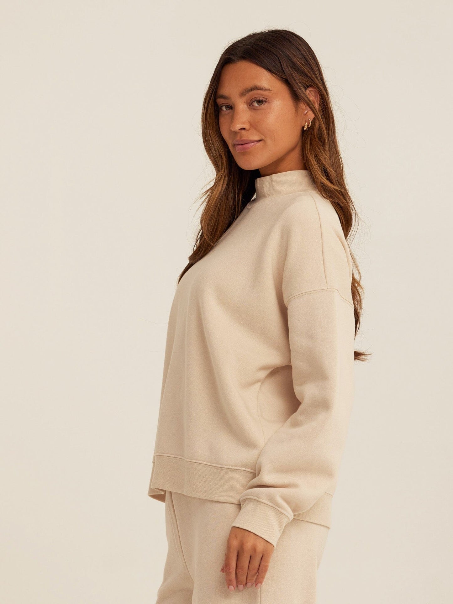 Karlie Triblend Fleece Mock Neck Pullover