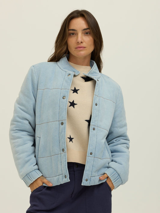 Malia Denim Terry Puffer Jacket