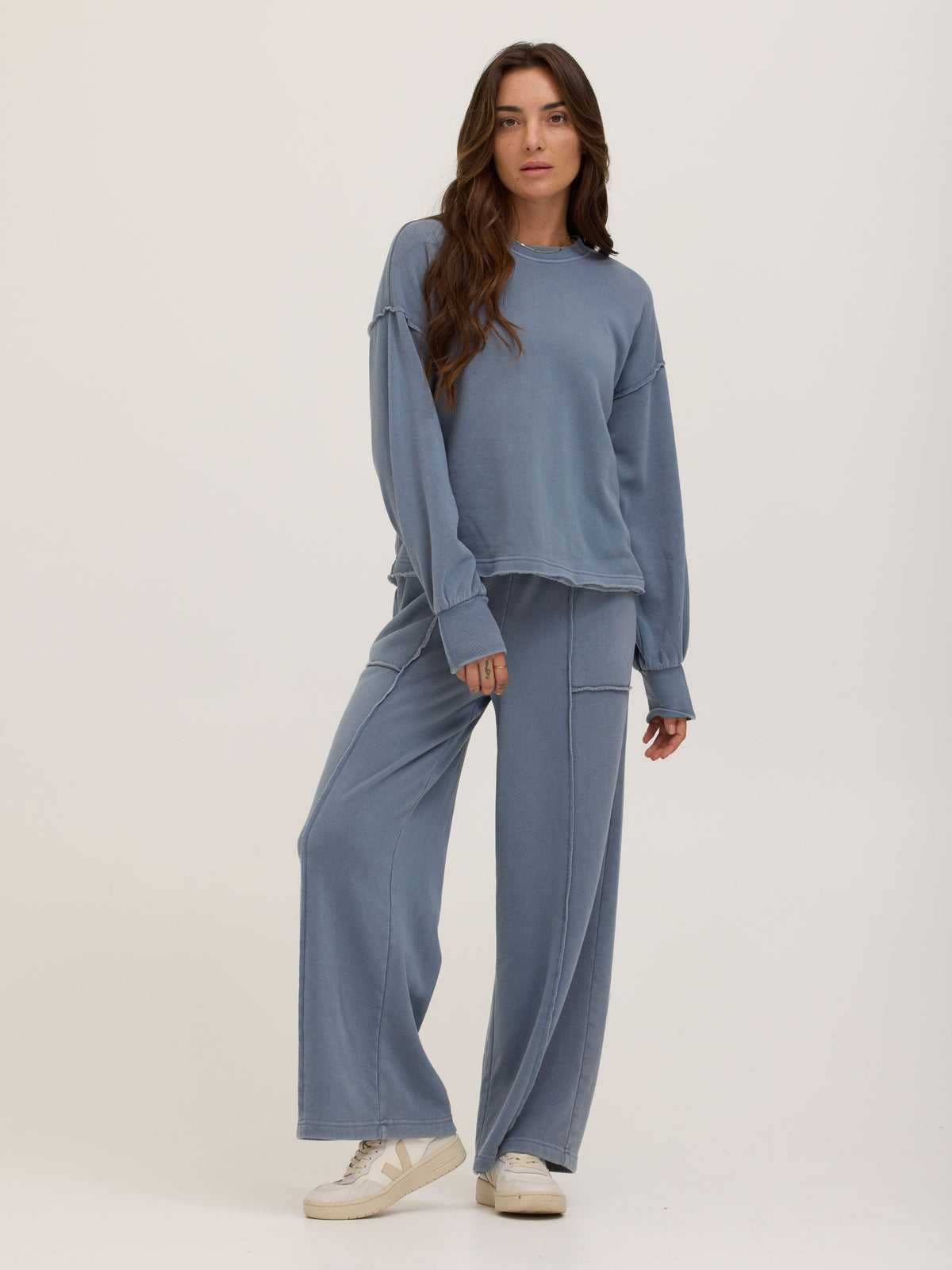 Sigourney Mineral Wash Fleece Wide Leg Pant