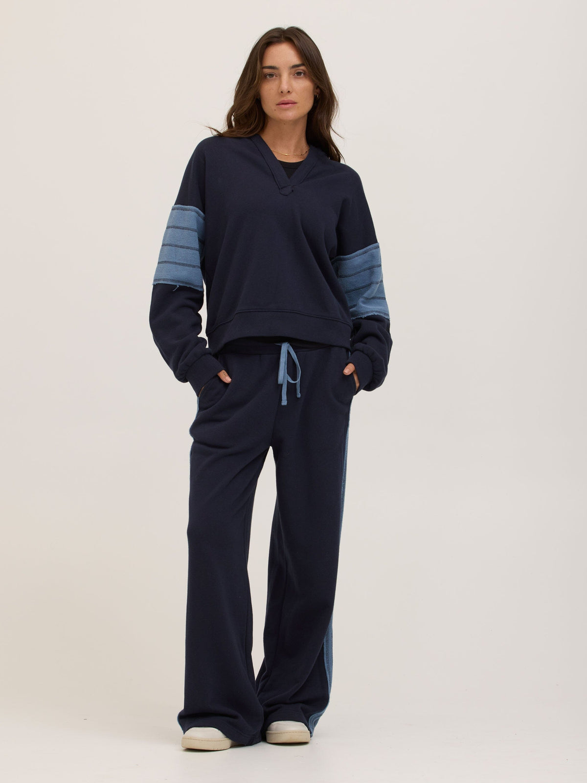 Sophia Cotton Terry Contrast Pullover