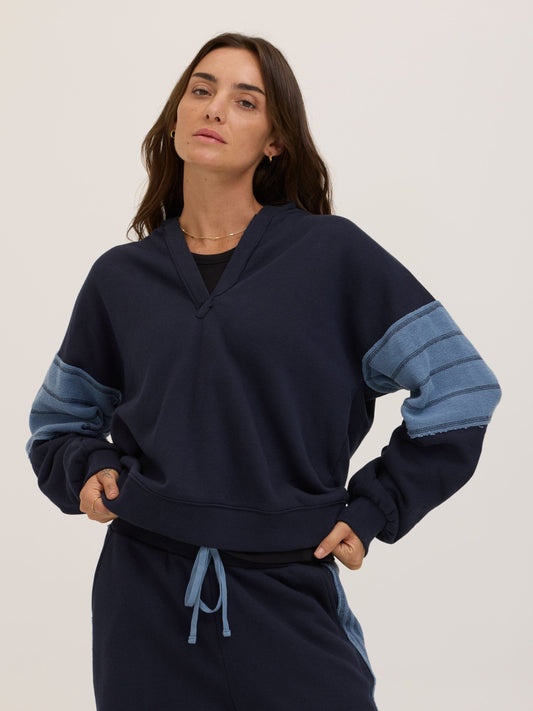 Sophia Cotton Terry Contrast Pullover