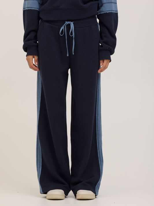 Tierney Cotton Terry Contrast Wide Leg Pant
