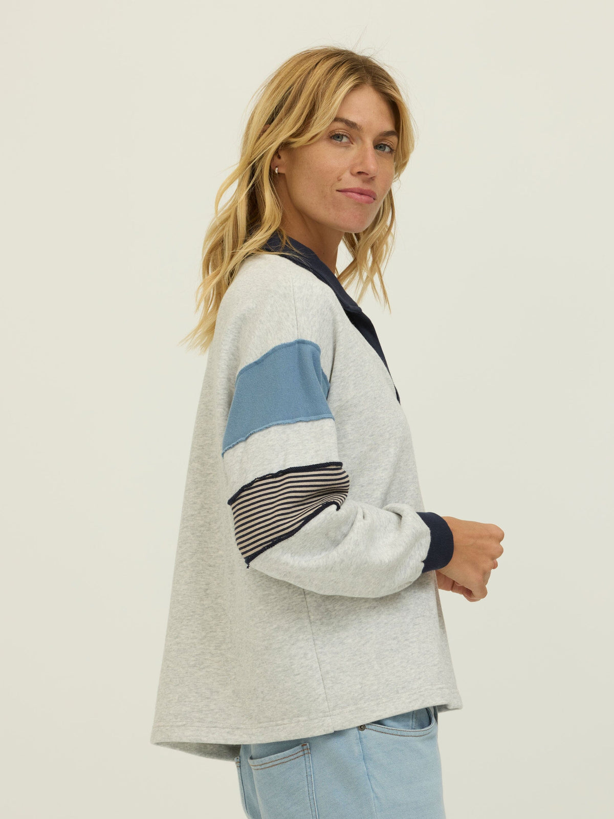 Paula Cotton Terry Colorblock Pullover