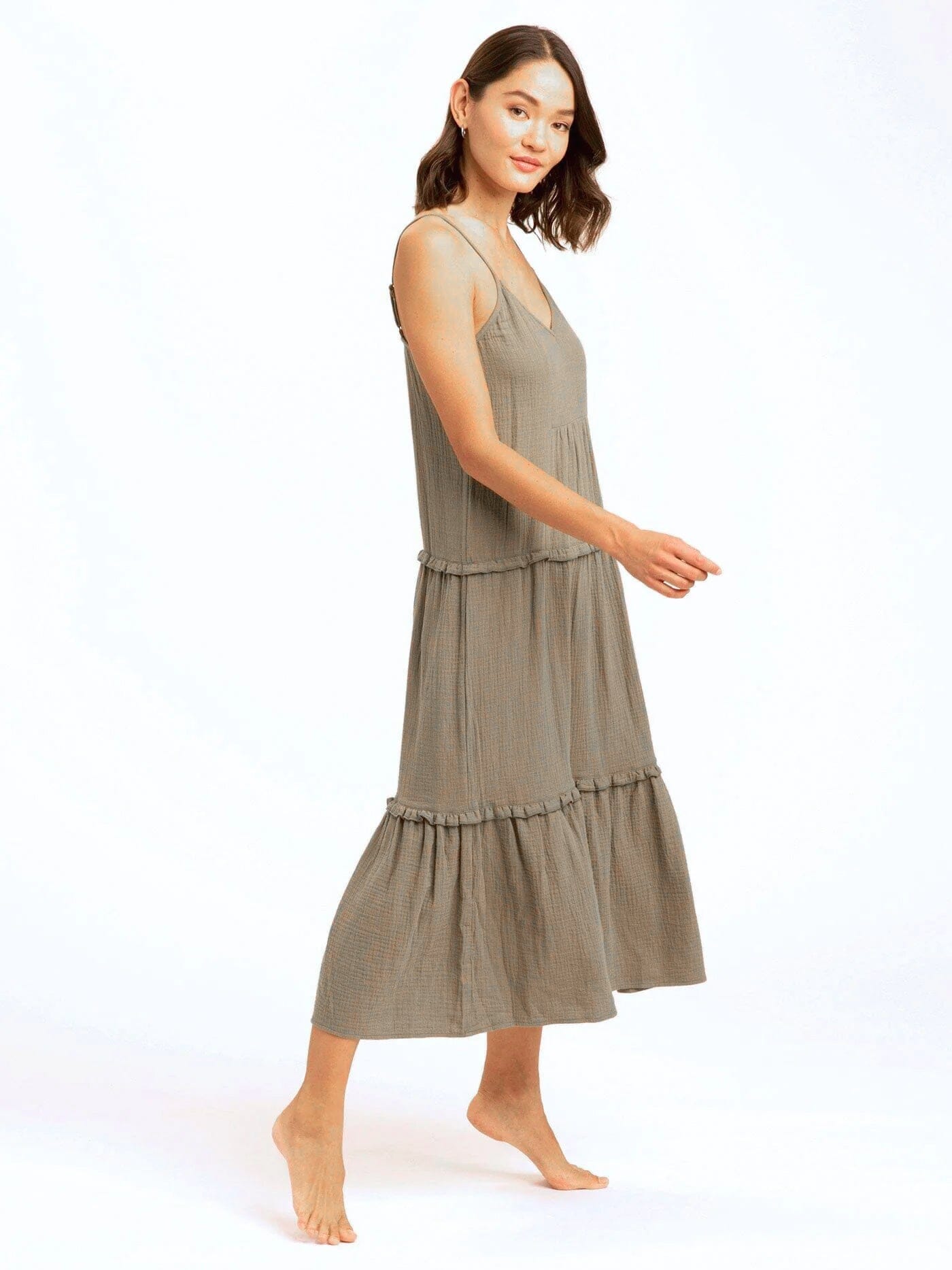 Gina Gauze Ruffle Tiered Dress