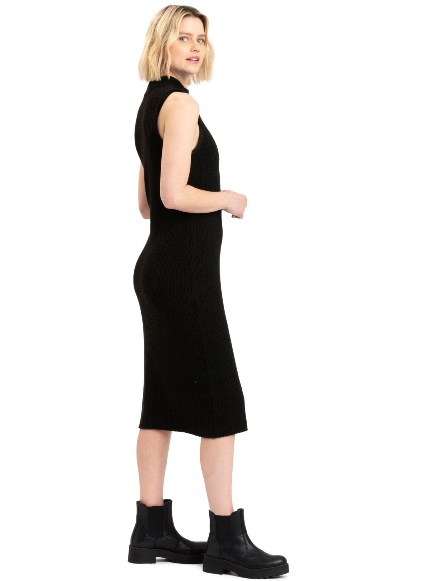 Donika Rib Knit Sweater Midi Dress