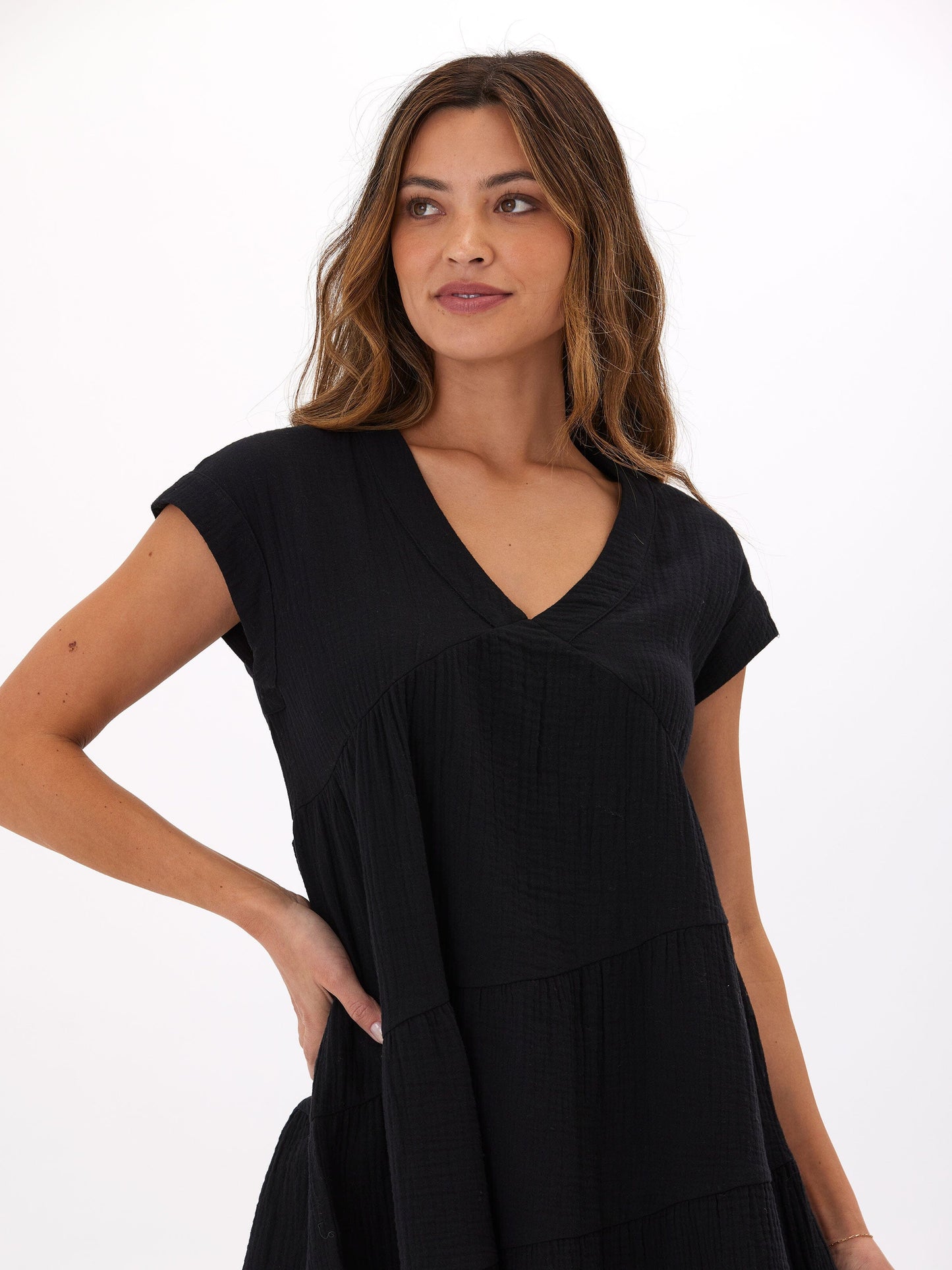 Delphine Gauze Asymmetrical Dress