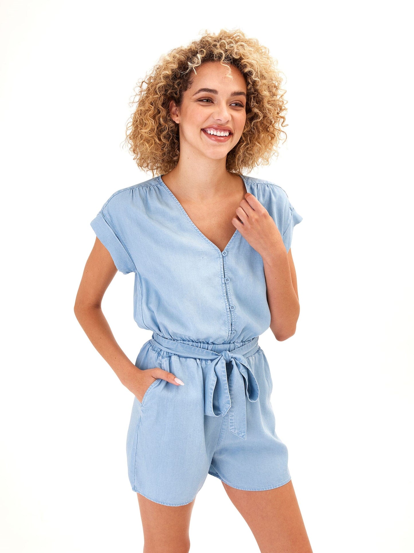 Finnsley Chambray Romper