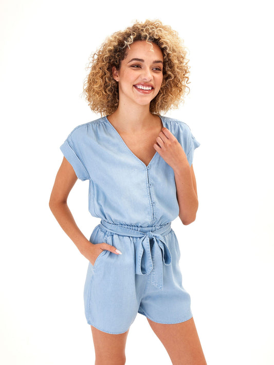 Finnsley Chambray Romper