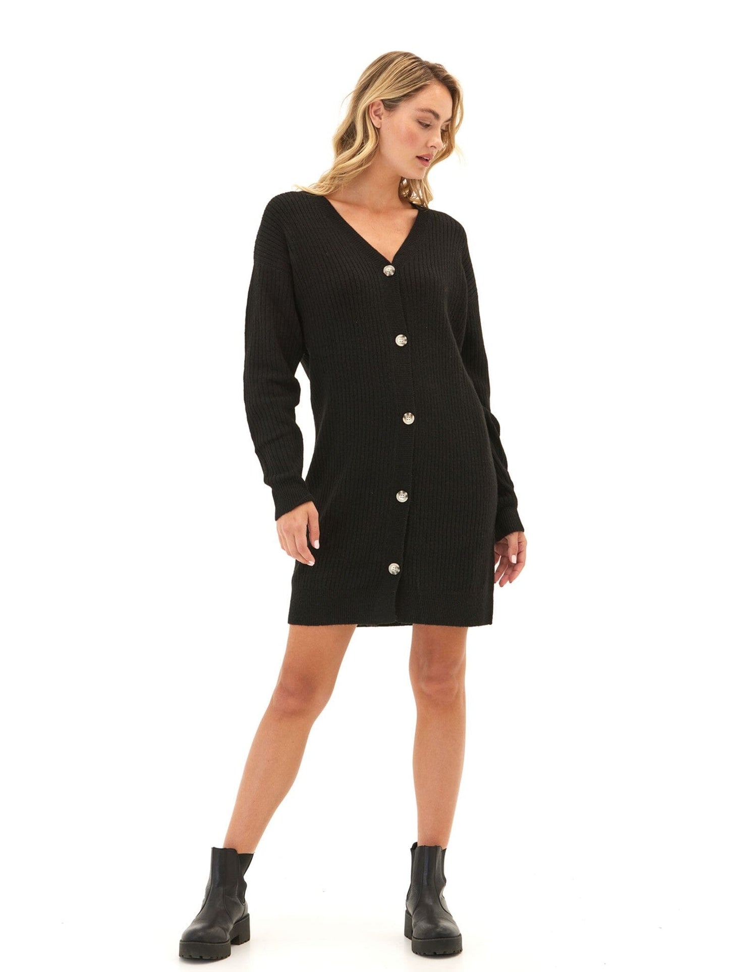 Lilianna Cozy Rib Cardigan Sweater Dress