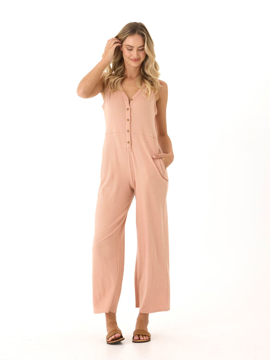 Livvie Smocked Jersey Jumpsuit