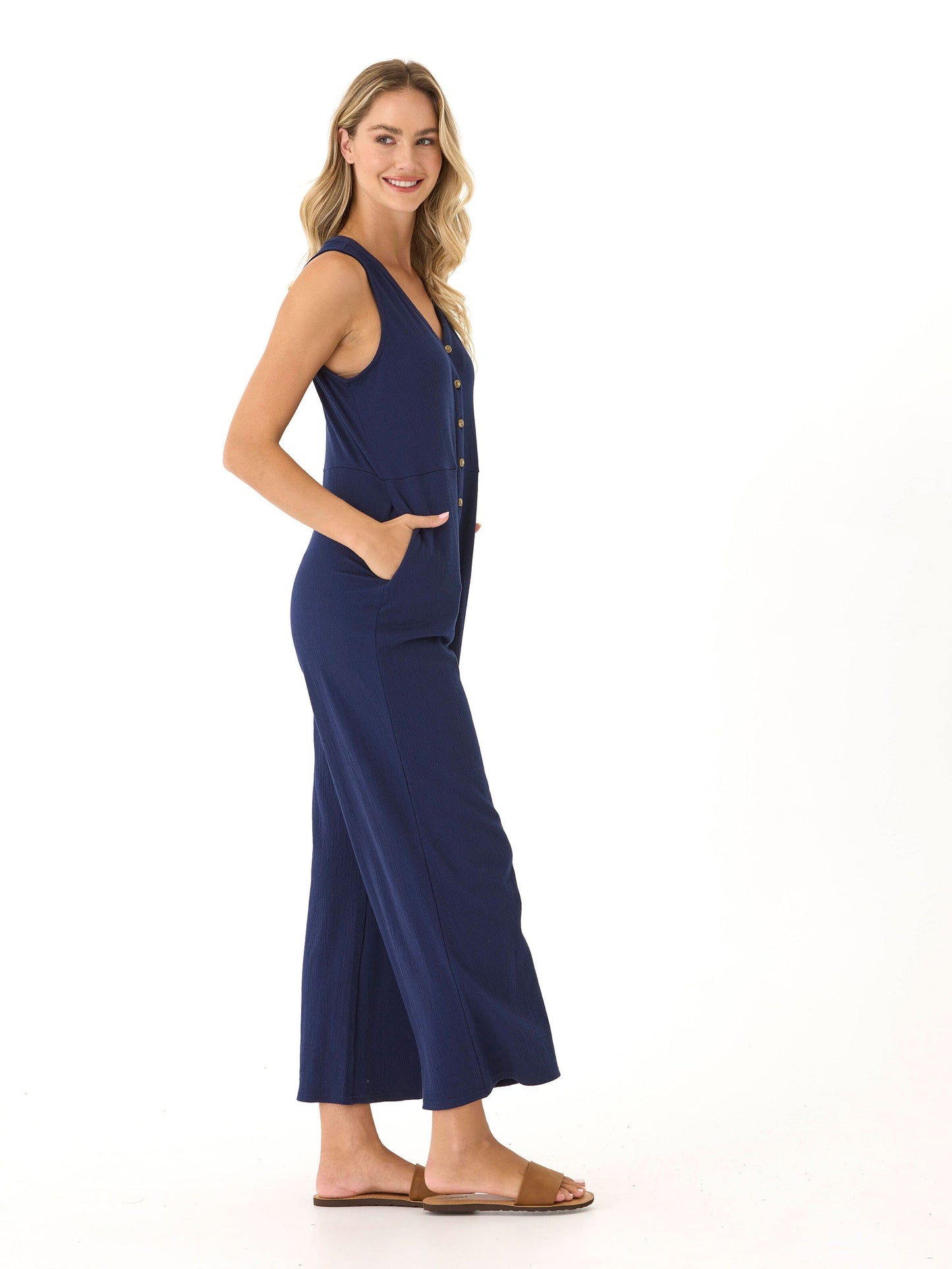 Livvie Smocked Jersey Jumpsuit