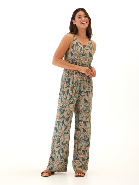 Colleen Island Flora Print Woven Jumpsuit