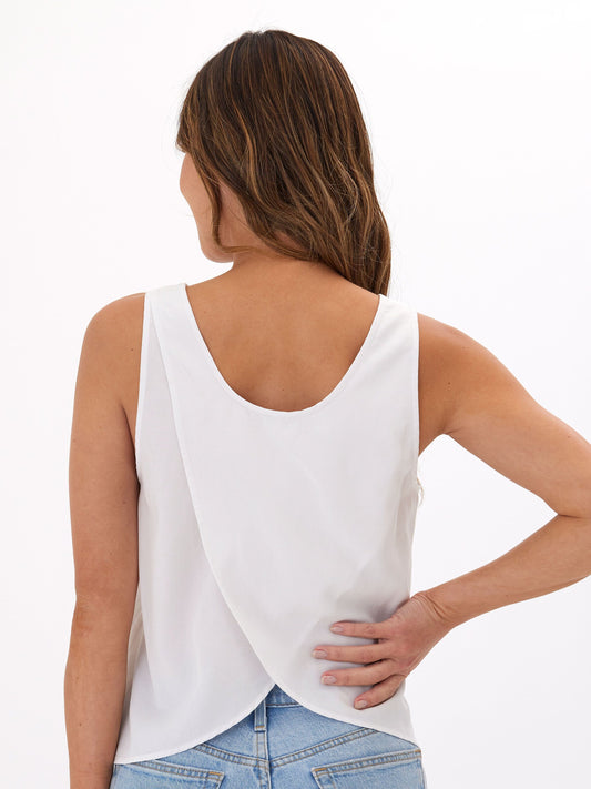 Judie Breezy Linen Crossover Tank