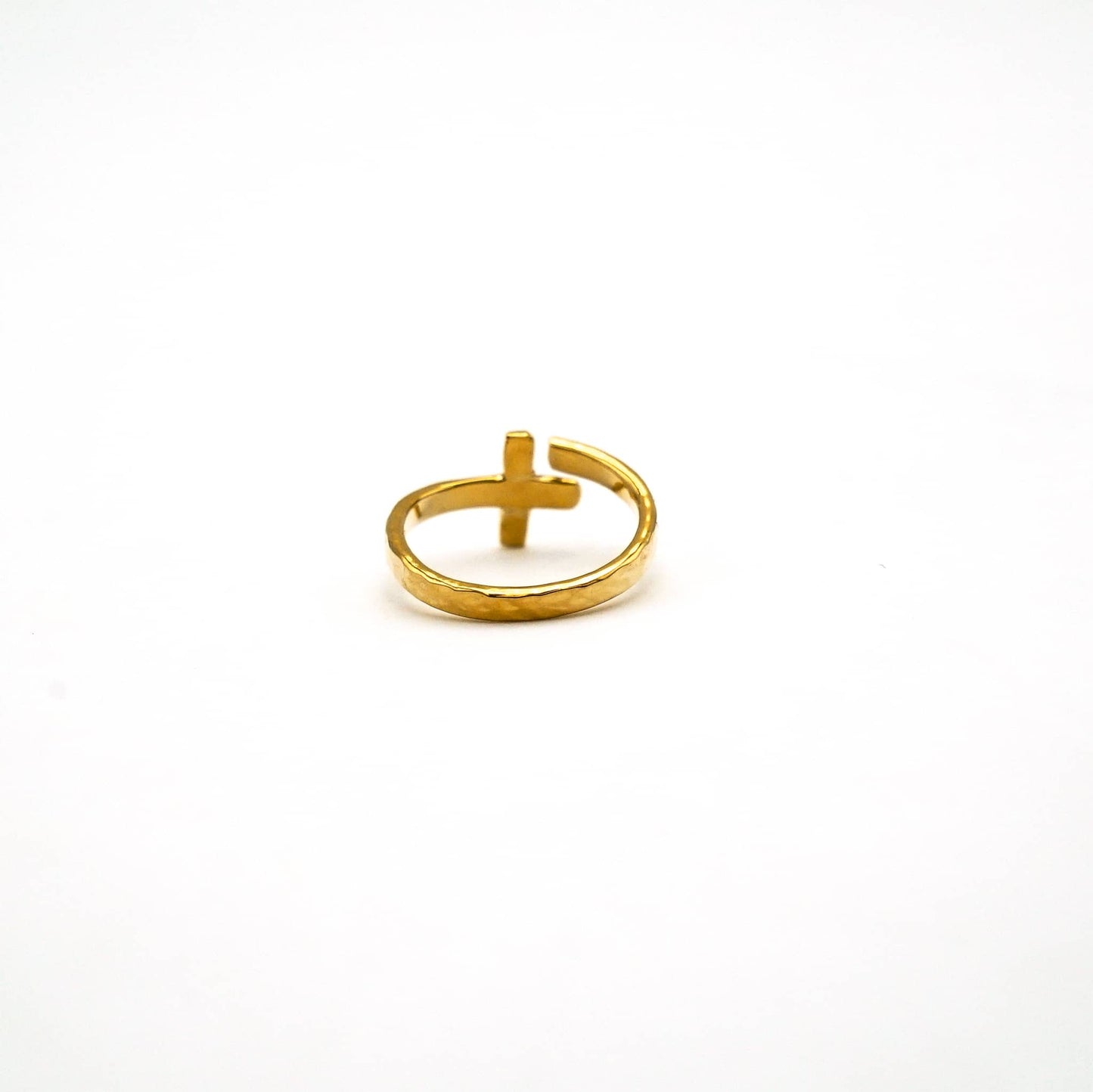 Tai Hammered Adjustable Cross Wrap Ring