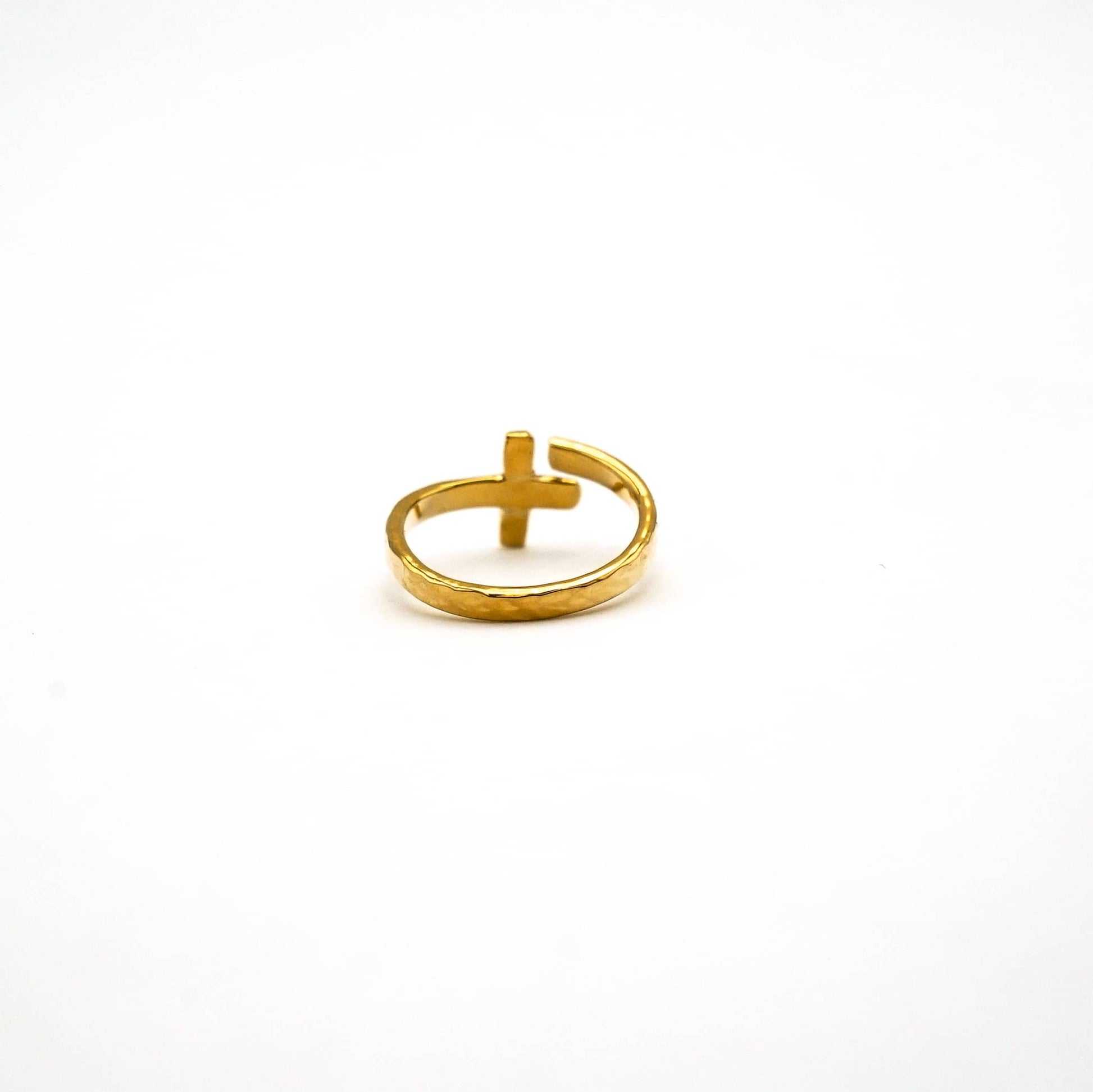 Tai Hammered Adjustable Cross Wrap Ring