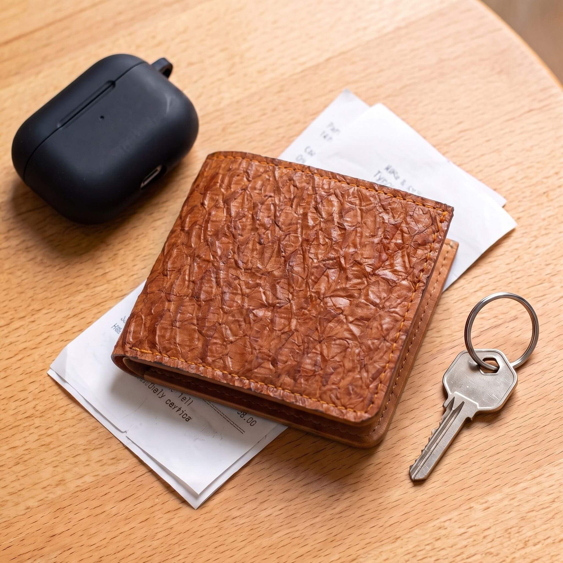 Genuine Slim Fish Wallets - Bifold Fish Leather Wallet #color_tan