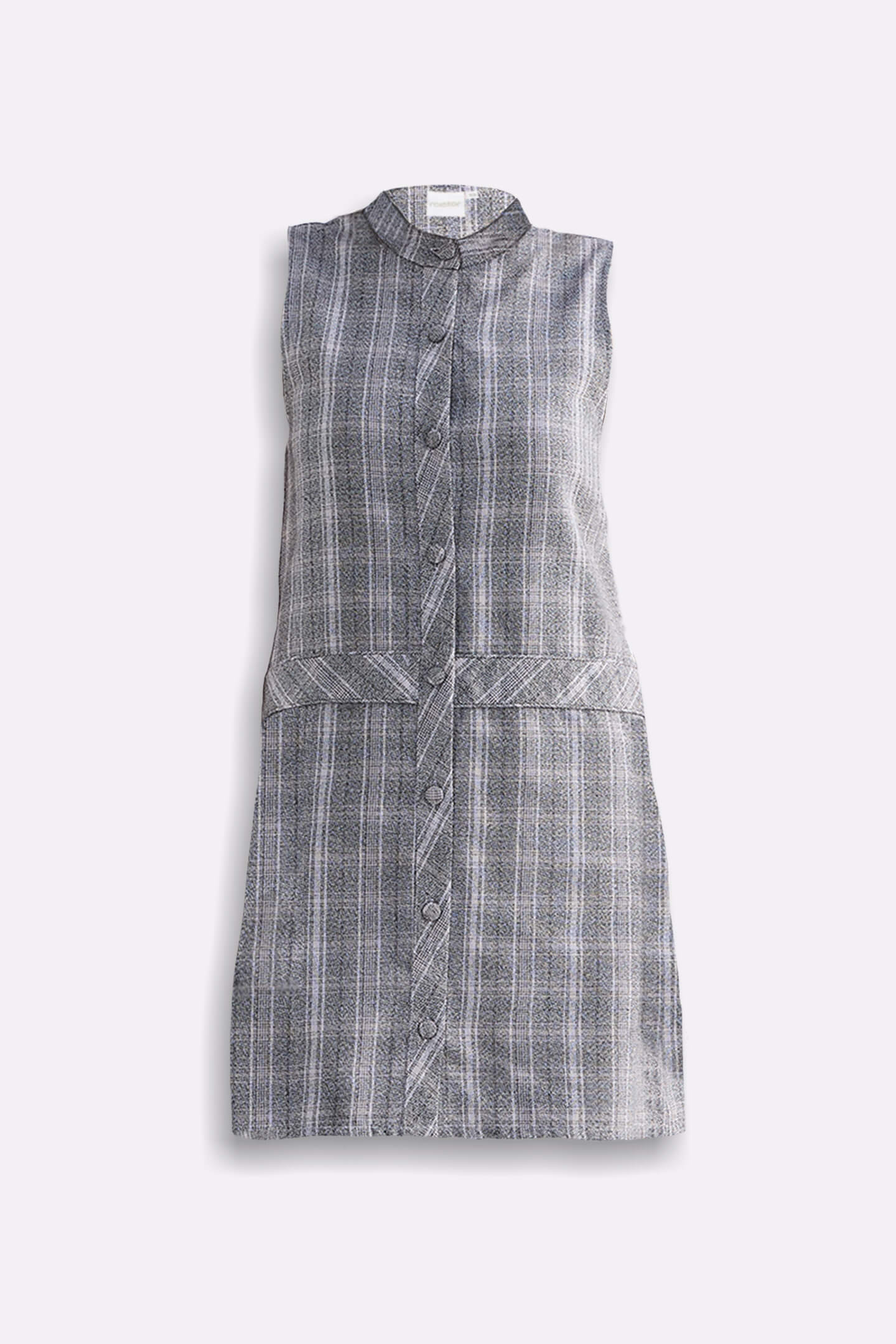 The Cotton Tweed Shift Dress in Grey Flat Lay