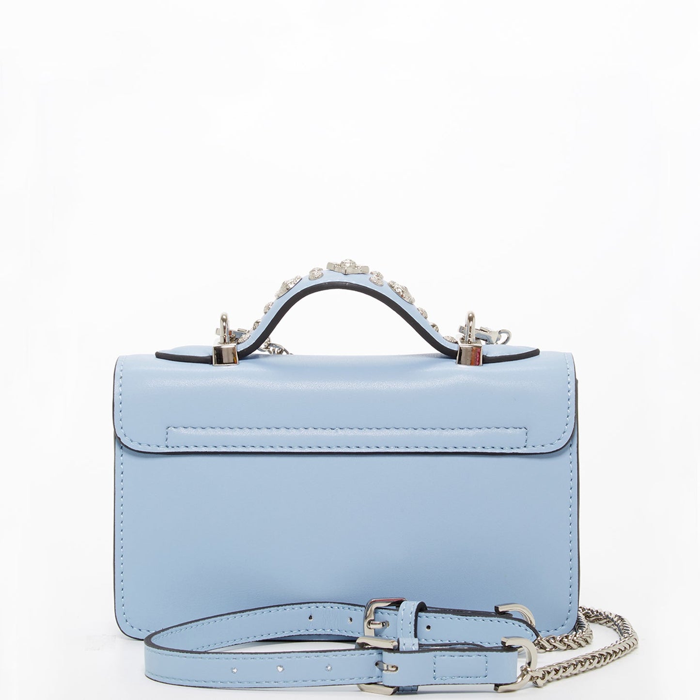 SUSU Small Leather Crossbody Bag Light Baby Blue Purse  Women's Handbag